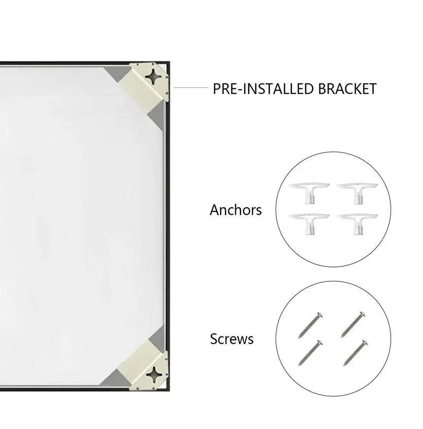 Reflections Sleek Modern Black Aluminum Framed Wall Mirror - Image 25