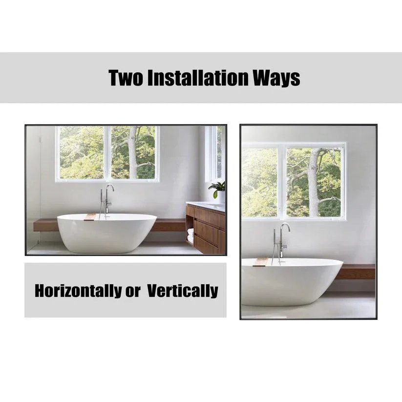 Reflections Sleek Modern Black Aluminum Framed Wall Mirror - Image 28
