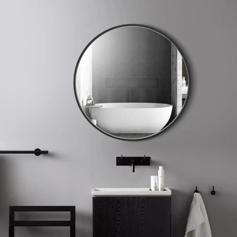 Reflections Sleek Modern Black Aluminum Framed Wall Mirror - Image 3