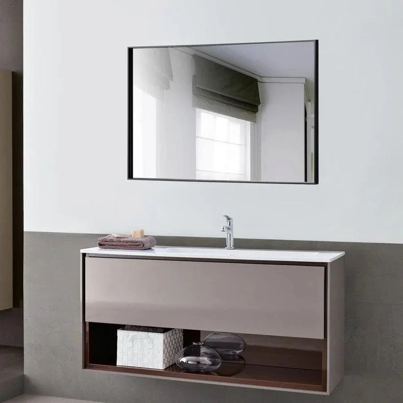 Reflections Sleek Modern Black Aluminum Framed Wall Mirror - Image 33