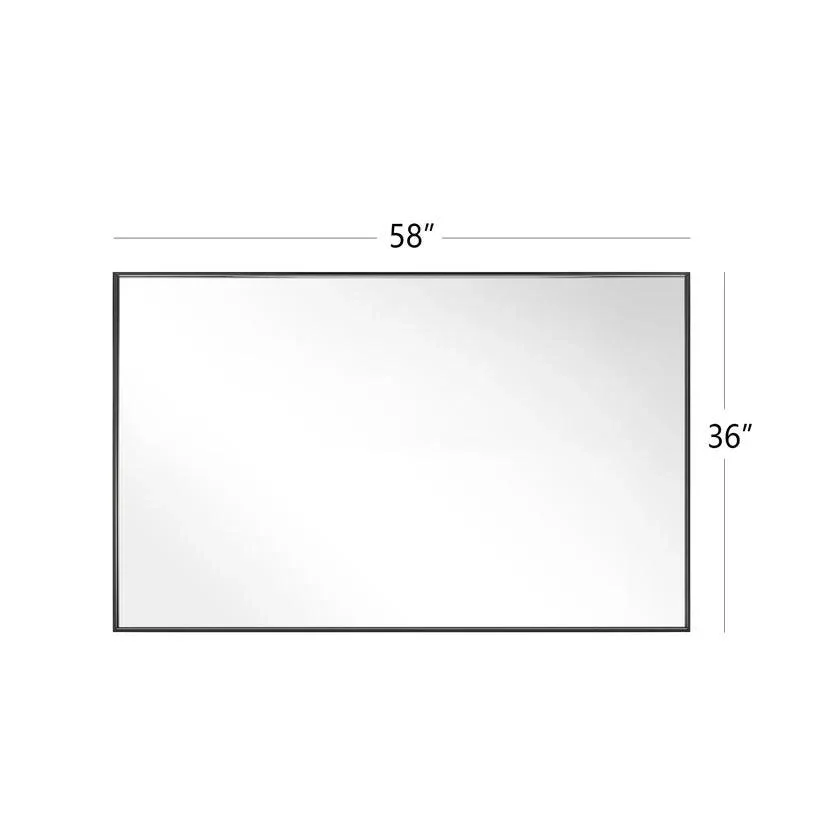 Reflections Sleek Modern Black Aluminum Framed Wall Mirror - Image 37
