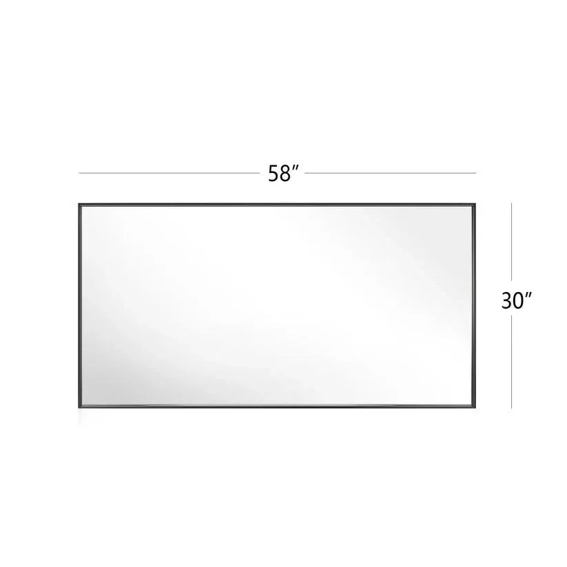 Reflections Sleek Modern Black Aluminum Framed Wall Mirror - Image 38