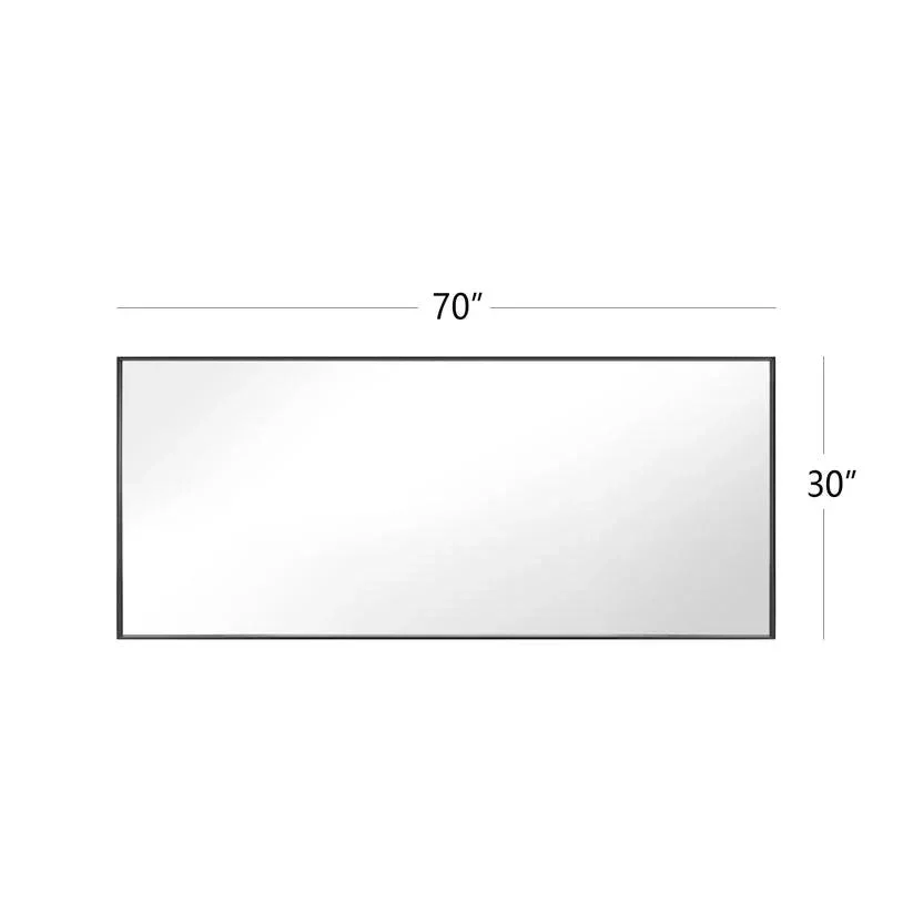 Reflections Sleek Modern Black Aluminum Framed Wall Mirror - Image 39
