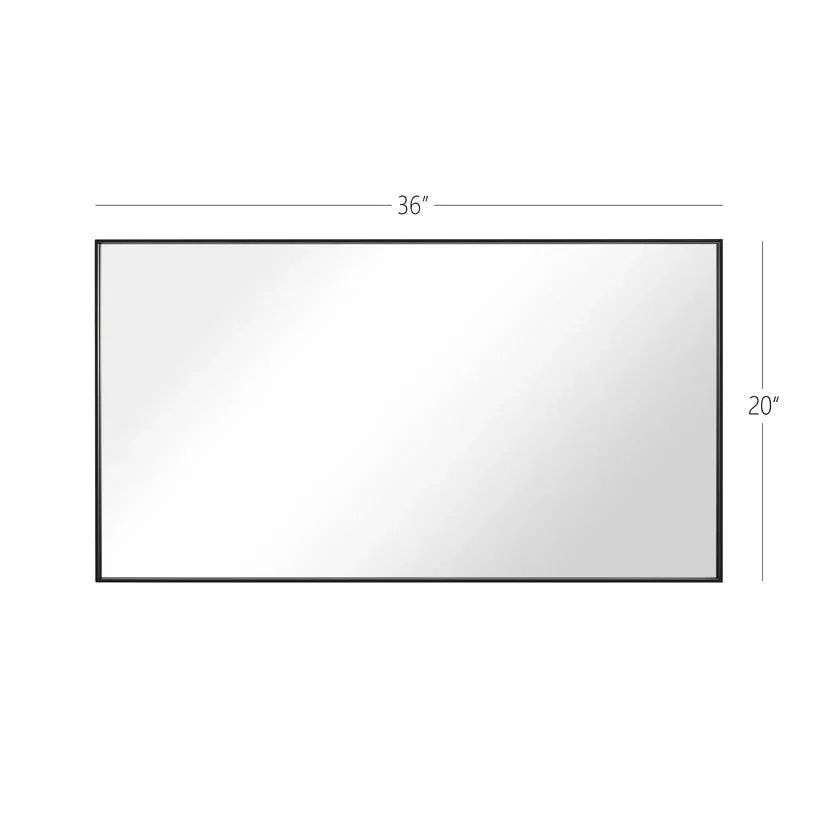 Reflections Sleek Modern Black Aluminum Framed Wall Mirror - Image 40