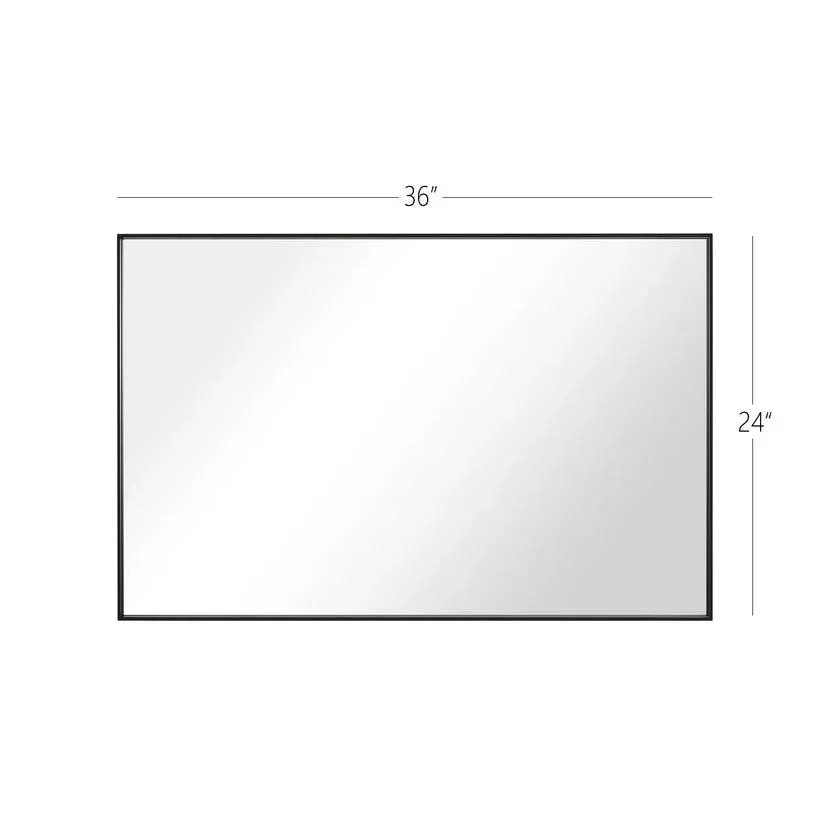 Reflections Sleek Modern Black Aluminum Framed Wall Mirror - Image 43