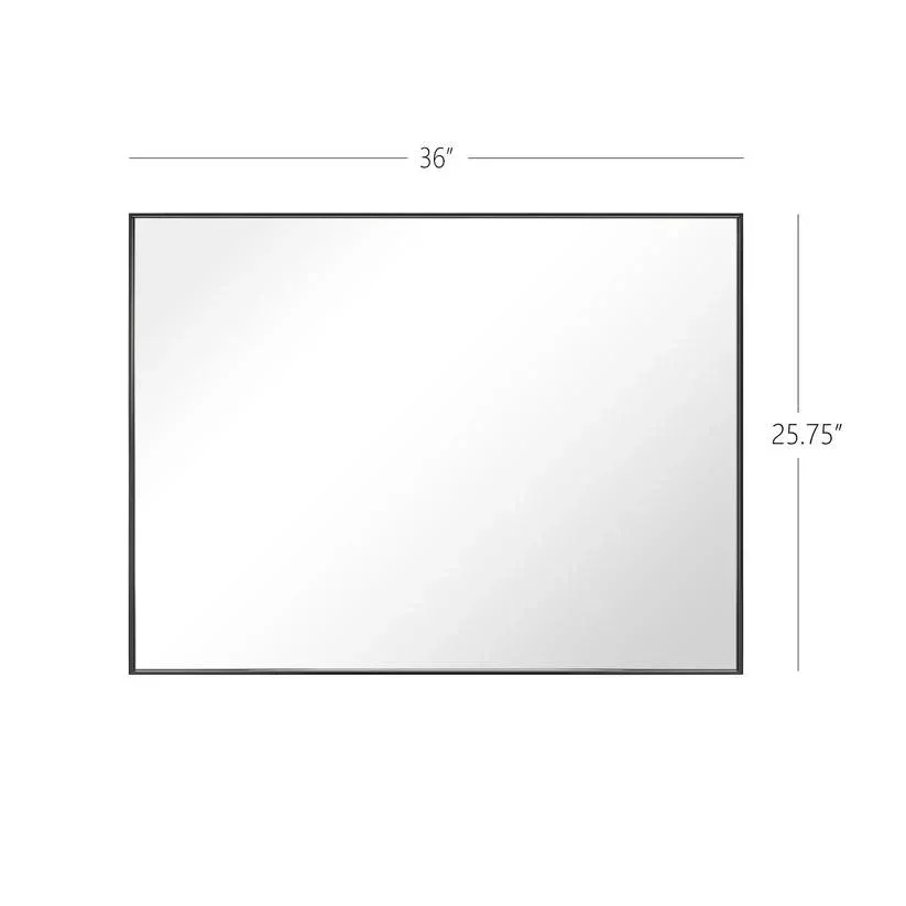 Reflections Sleek Modern Black Aluminum Framed Wall Mirror - Image 45