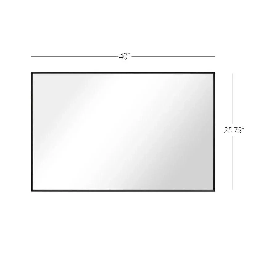 Reflections Sleek Modern Black Aluminum Framed Wall Mirror - Image 47