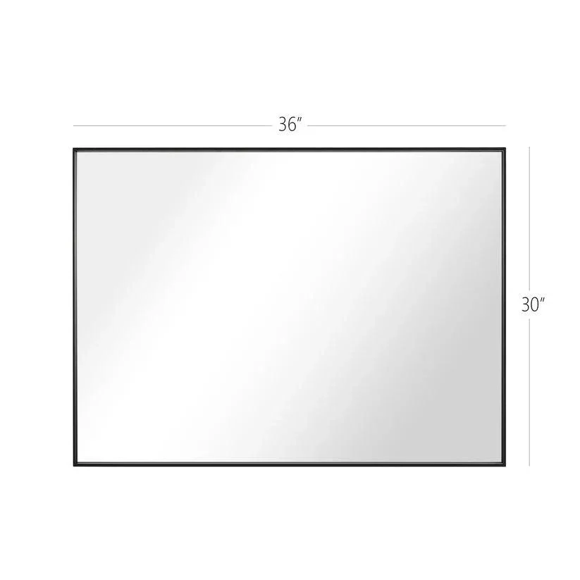 Reflections Sleek Modern Black Aluminum Framed Wall Mirror - Image 49