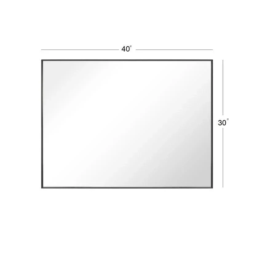 Reflections Sleek Modern Black Aluminum Framed Wall Mirror - Image 50