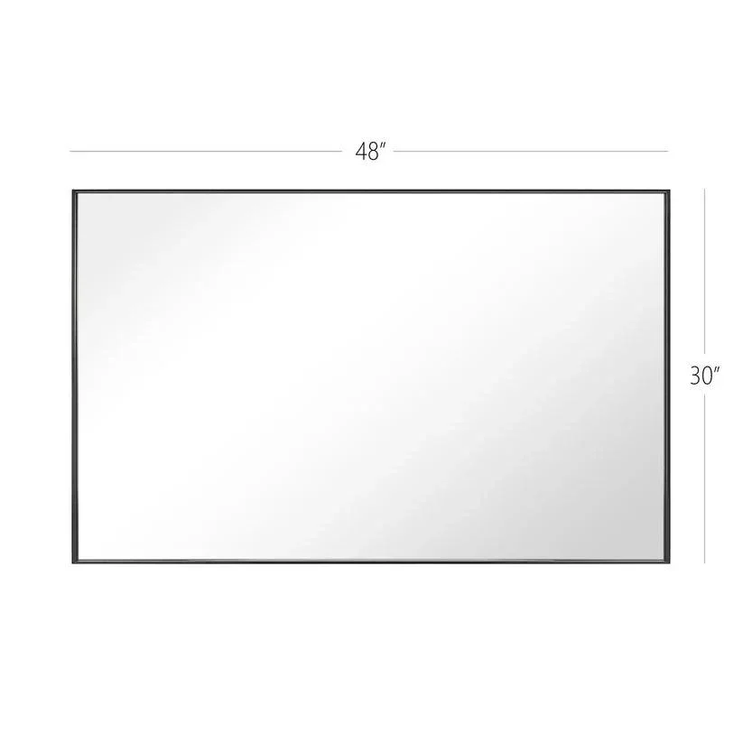 Reflections Sleek Modern Black Aluminum Framed Wall Mirror - Image 51