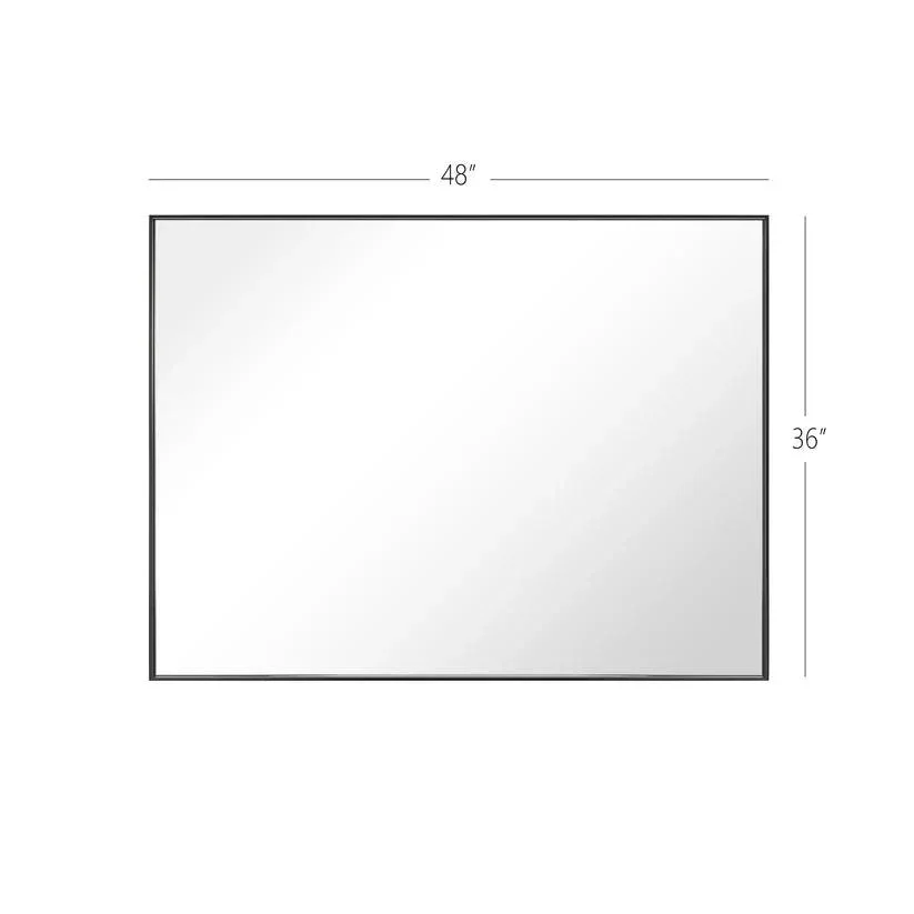 Reflections Sleek Modern Black Aluminum Framed Wall Mirror - Image 52
