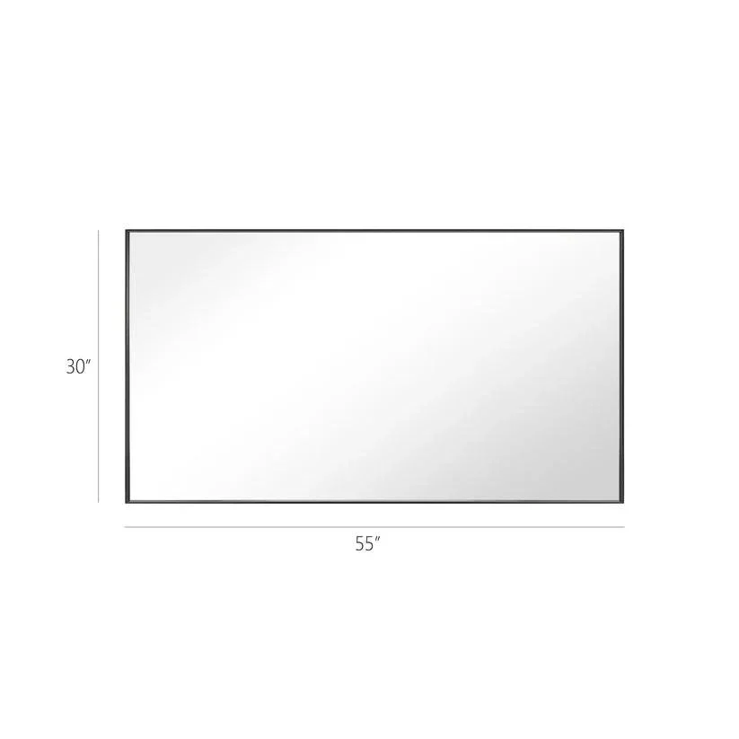 Reflections Sleek Modern Black Aluminum Framed Wall Mirror - Image 54