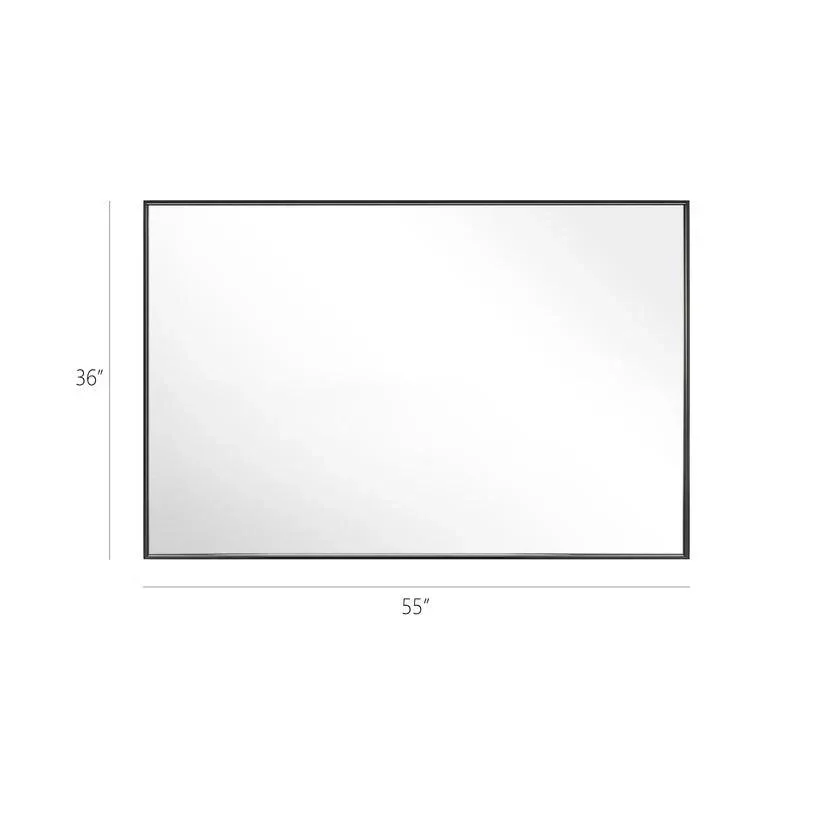 Reflections Sleek Modern Black Aluminum Framed Wall Mirror - Image 56