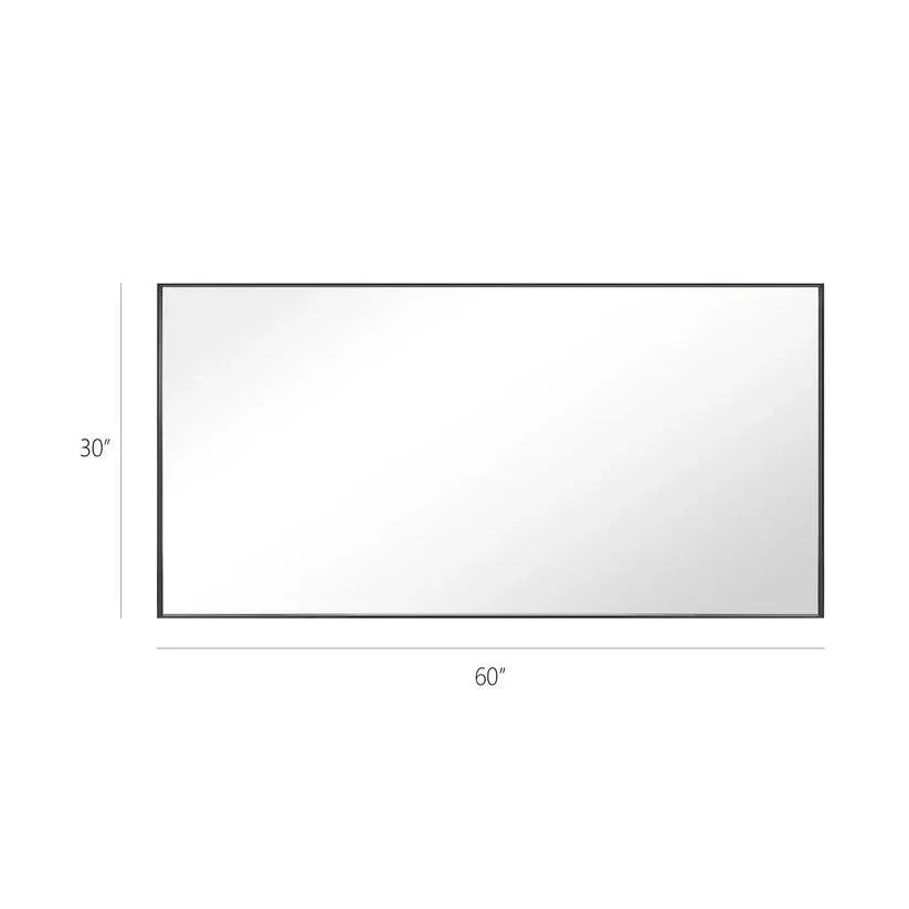 Reflections Sleek Modern Black Aluminum Framed Wall Mirror - Image 58