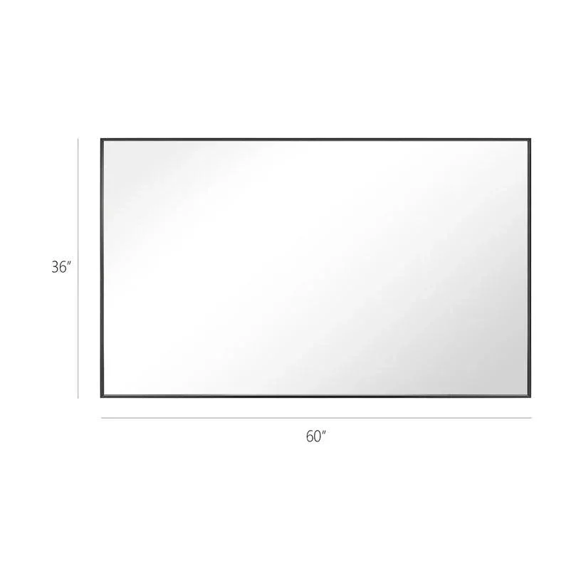 Reflections Sleek Modern Black Aluminum Framed Wall Mirror - Image 59