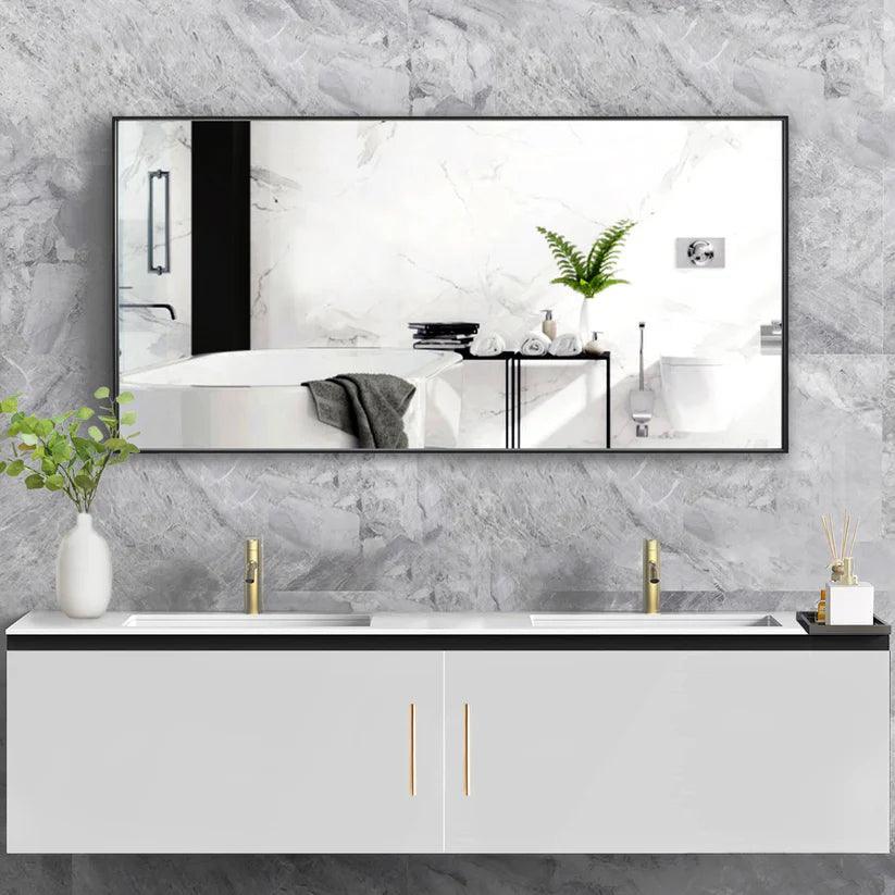 Reflections Sleek Modern Black Aluminum Framed Wall Mirror - Image 6