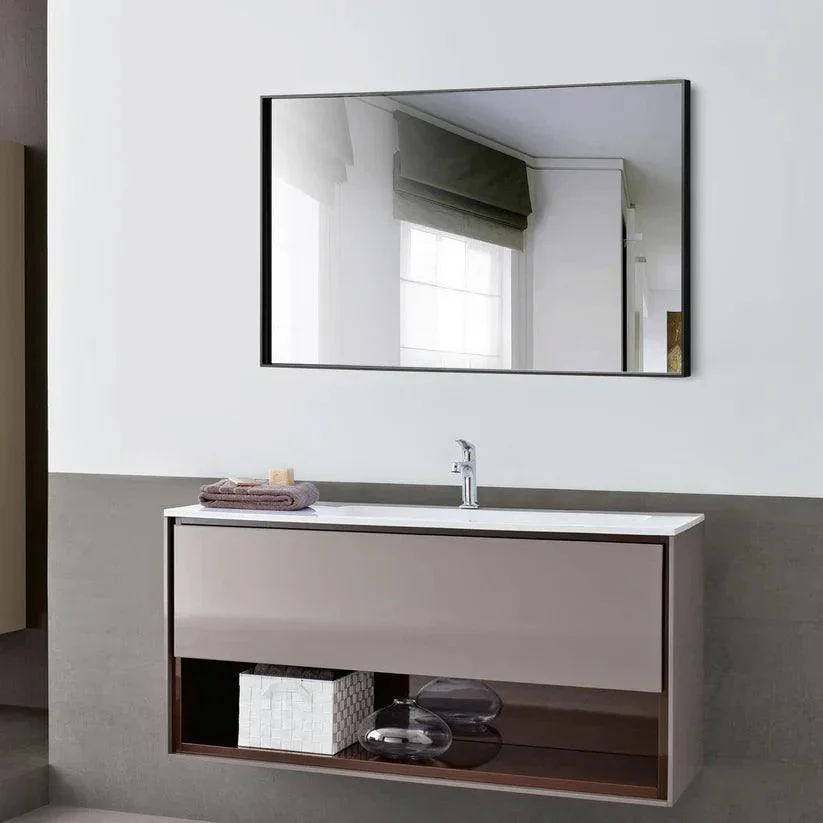 Reflections Sleek Modern Black Aluminum Framed Wall Mirror - Image 9