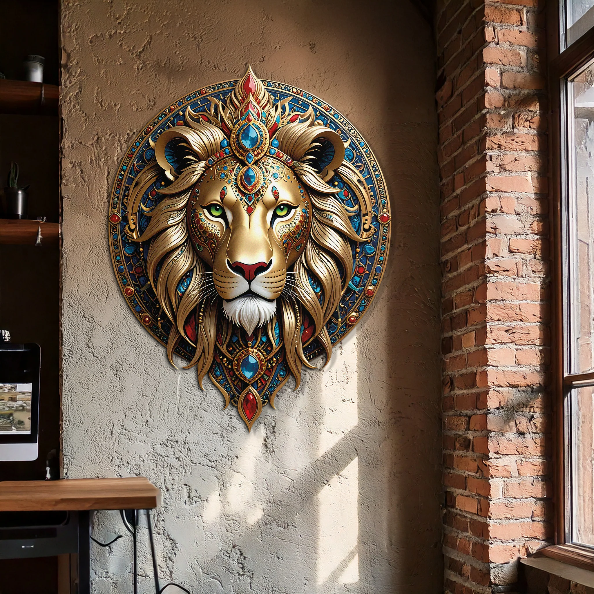 Regal Lion Mandala Wall Art – Royal Jungle Vibes Decor-KAFUVM026 - Image 2