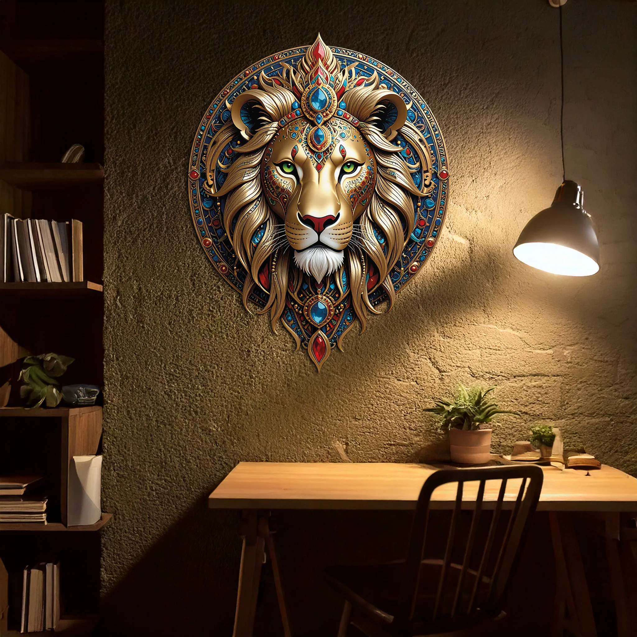 Regal Lion Mandala Wall Art – Royal Jungle Vibes Decor-KAFUVM026 - Image 3