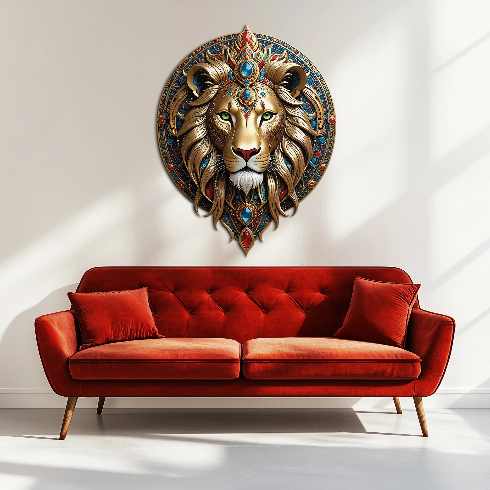 Regal Lion Mandala Wall Art – Royal Jungle Vibes Decor-KAFUVM026 - Image 5