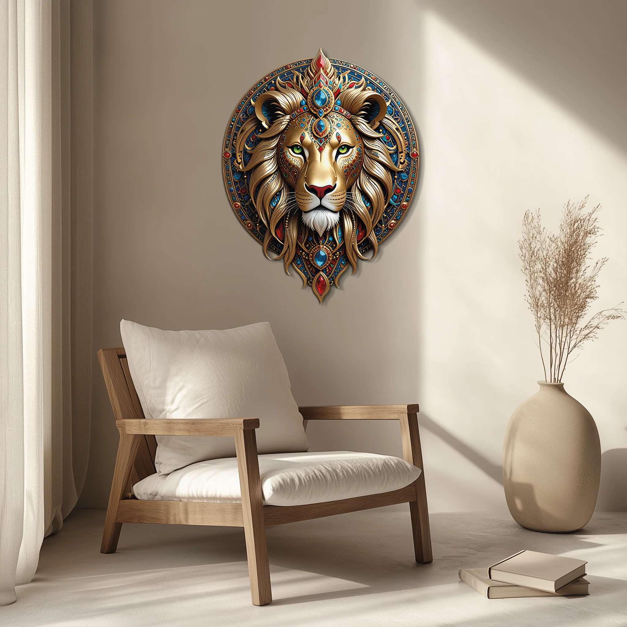 Regal Lion Mandala Wall Art – Royal Jungle Vibes Decor-KAFUVM026 - Image 6
