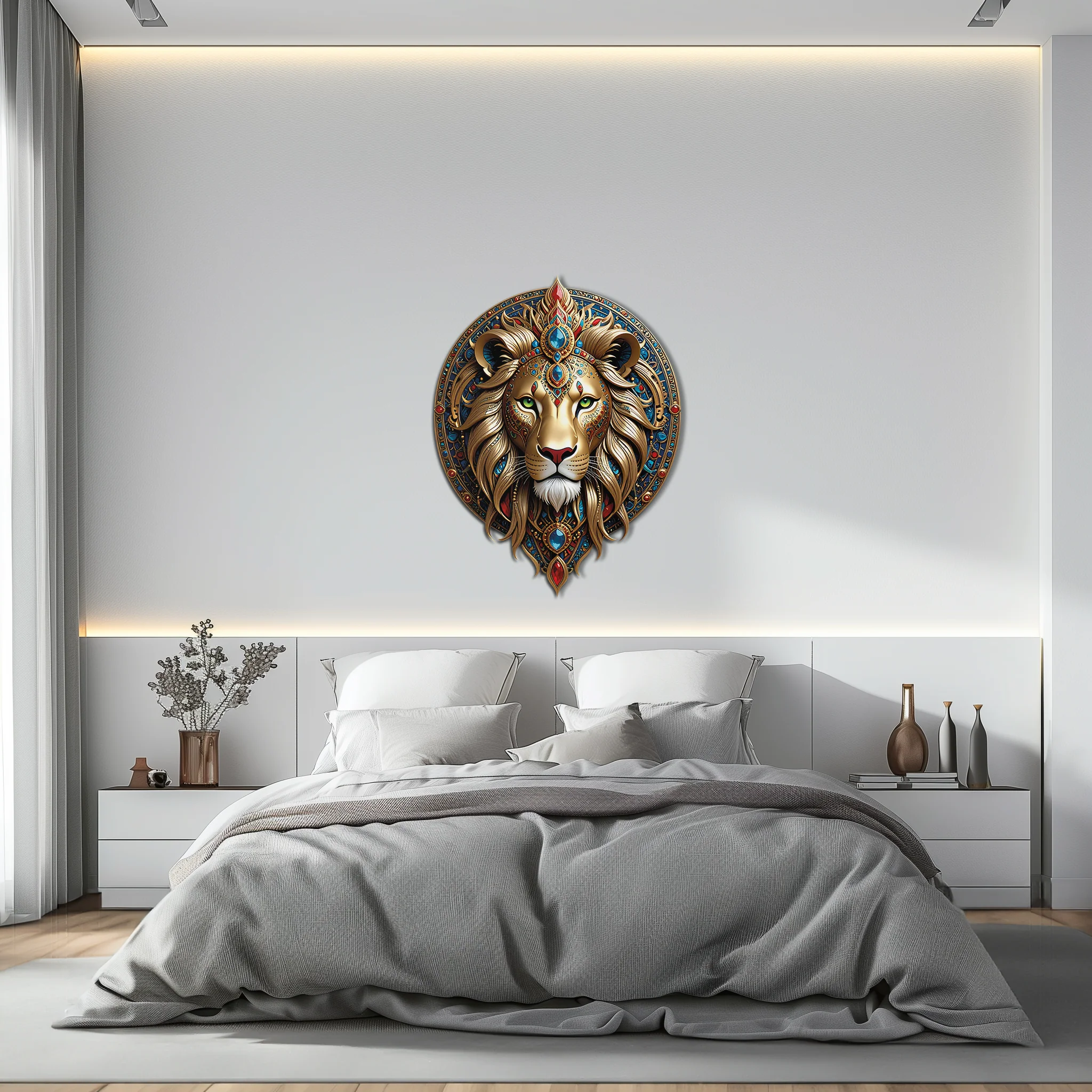 Regal Lion Mandala Wall Art – Royal Jungle Vibes Decor-KAFUVM026 - Image 8