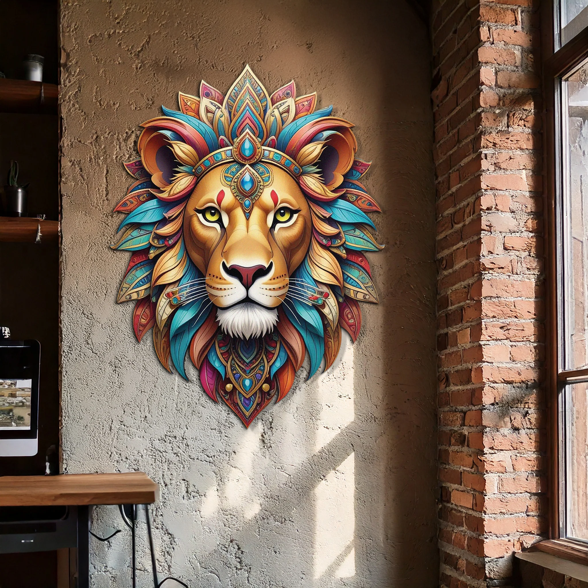 Regal Lion Metal Wall Art – Tribal Vibes, Fierce Style-KAFUVM029 - Image 2