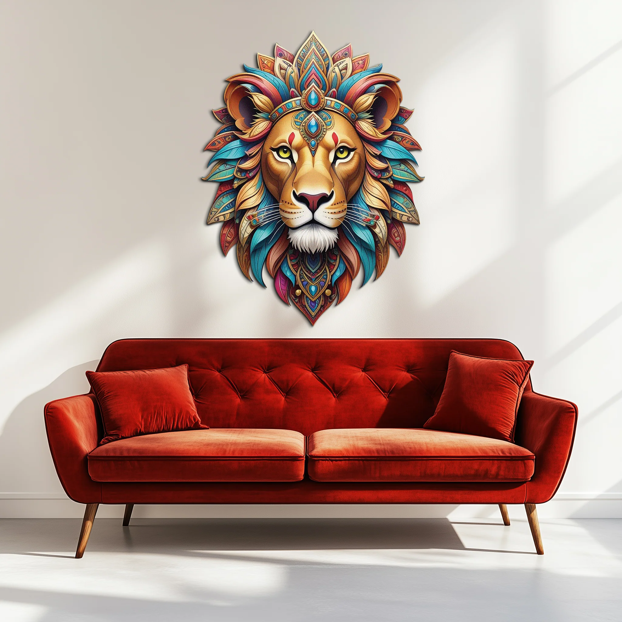 Regal Lion Metal Wall Art – Tribal Vibes, Fierce Style-KAFUVM029 - Image 3