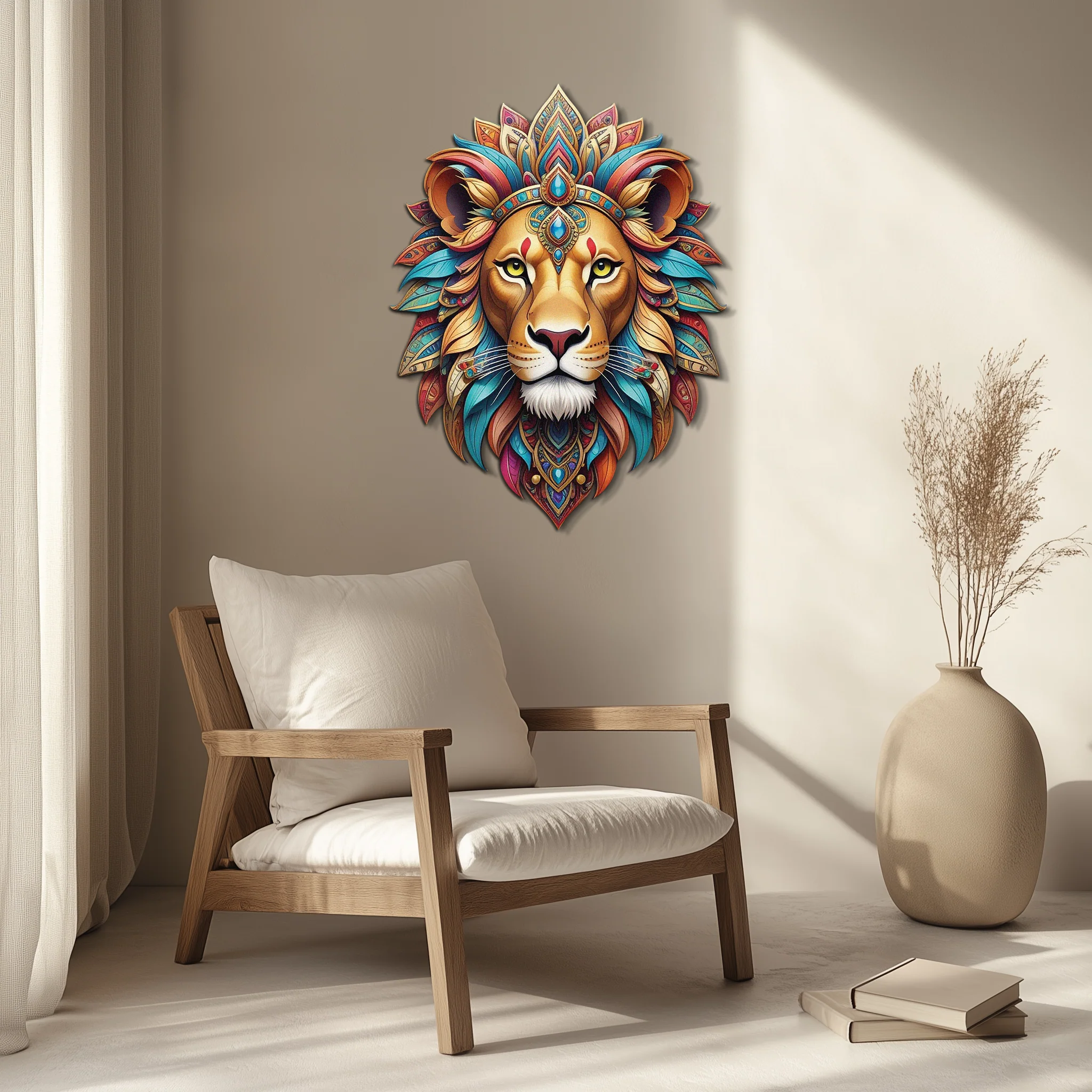 Regal Lion Metal Wall Art – Tribal Vibes, Fierce Style-KAFUVM029 - Image 4