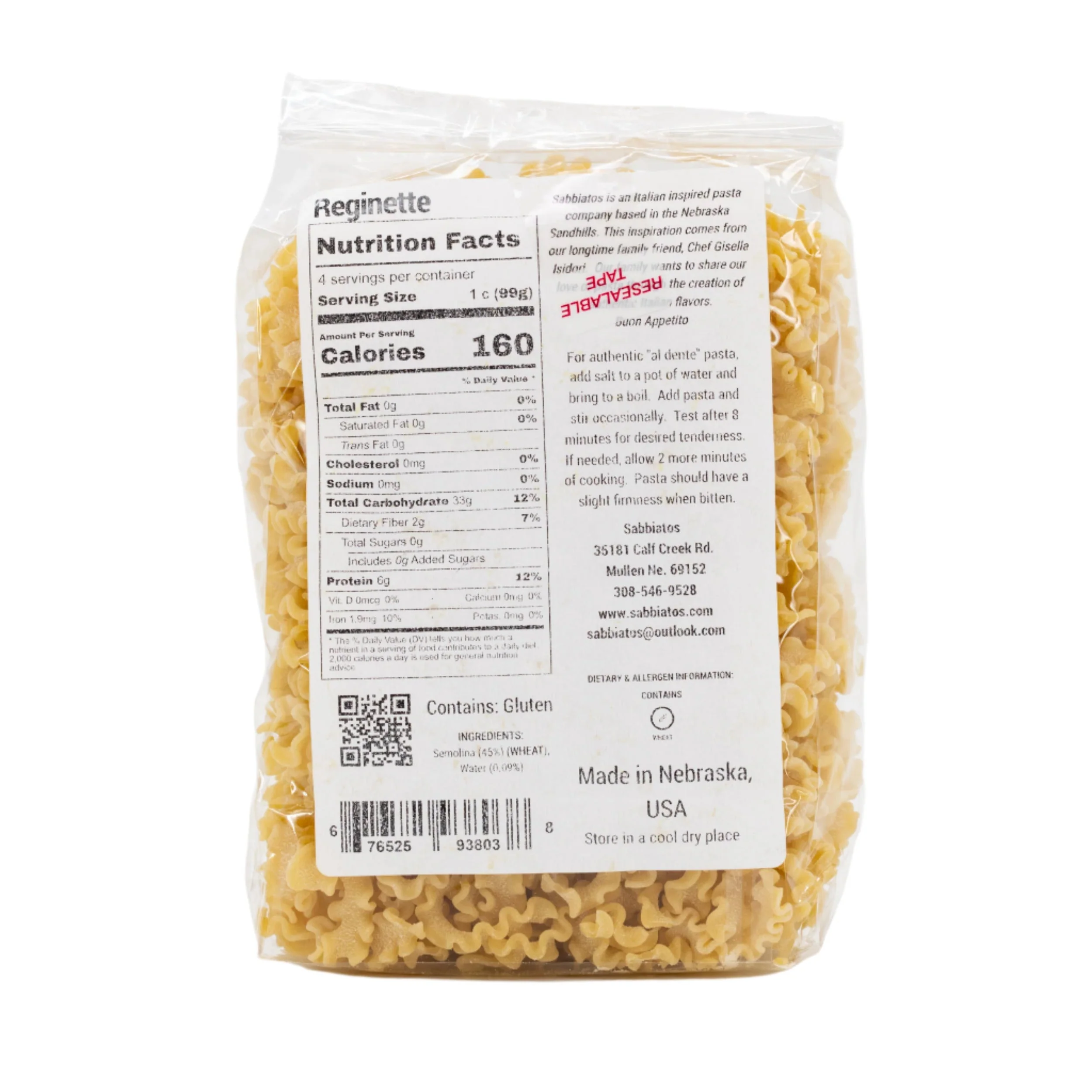 Reginette Pasta | 16 oz | Pack of 2 | Sabbiatos - Image 4