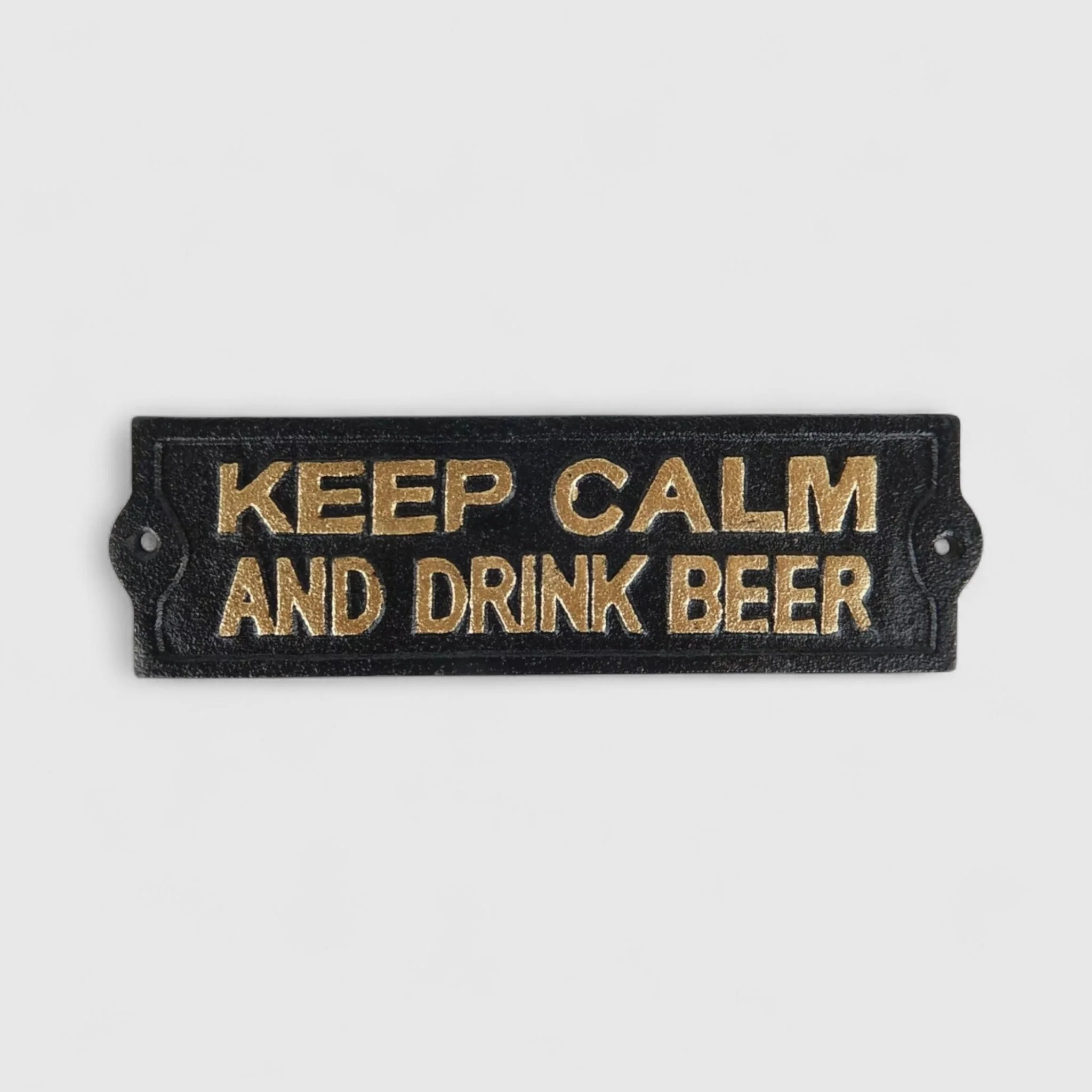 Relaxed Cast Iron Plaque: Keep Calm And Drink Beer - Pub-Style Sign - Image 2