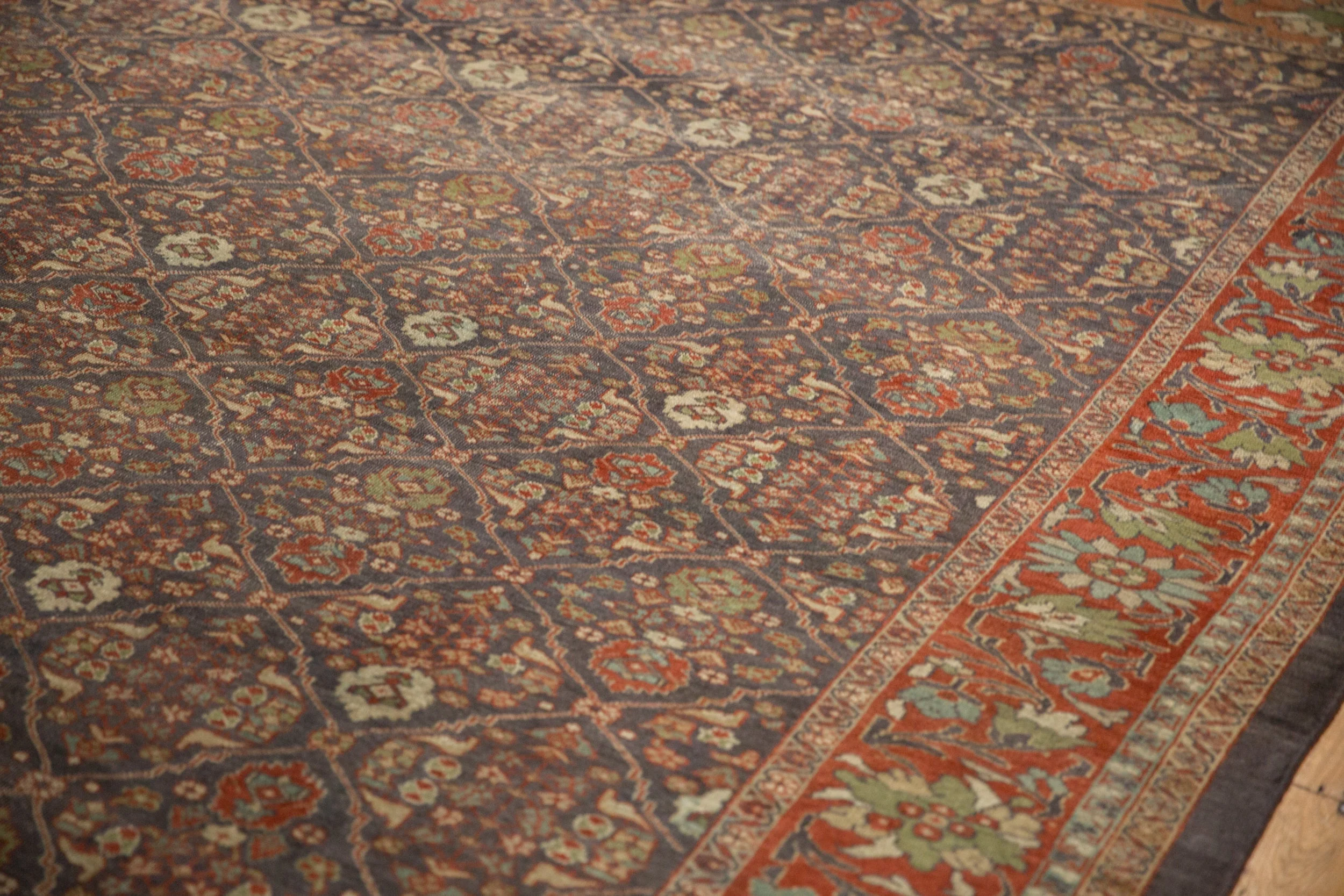 10.5x13.5 Vintage Distressed Mahal Carpet - Image 10