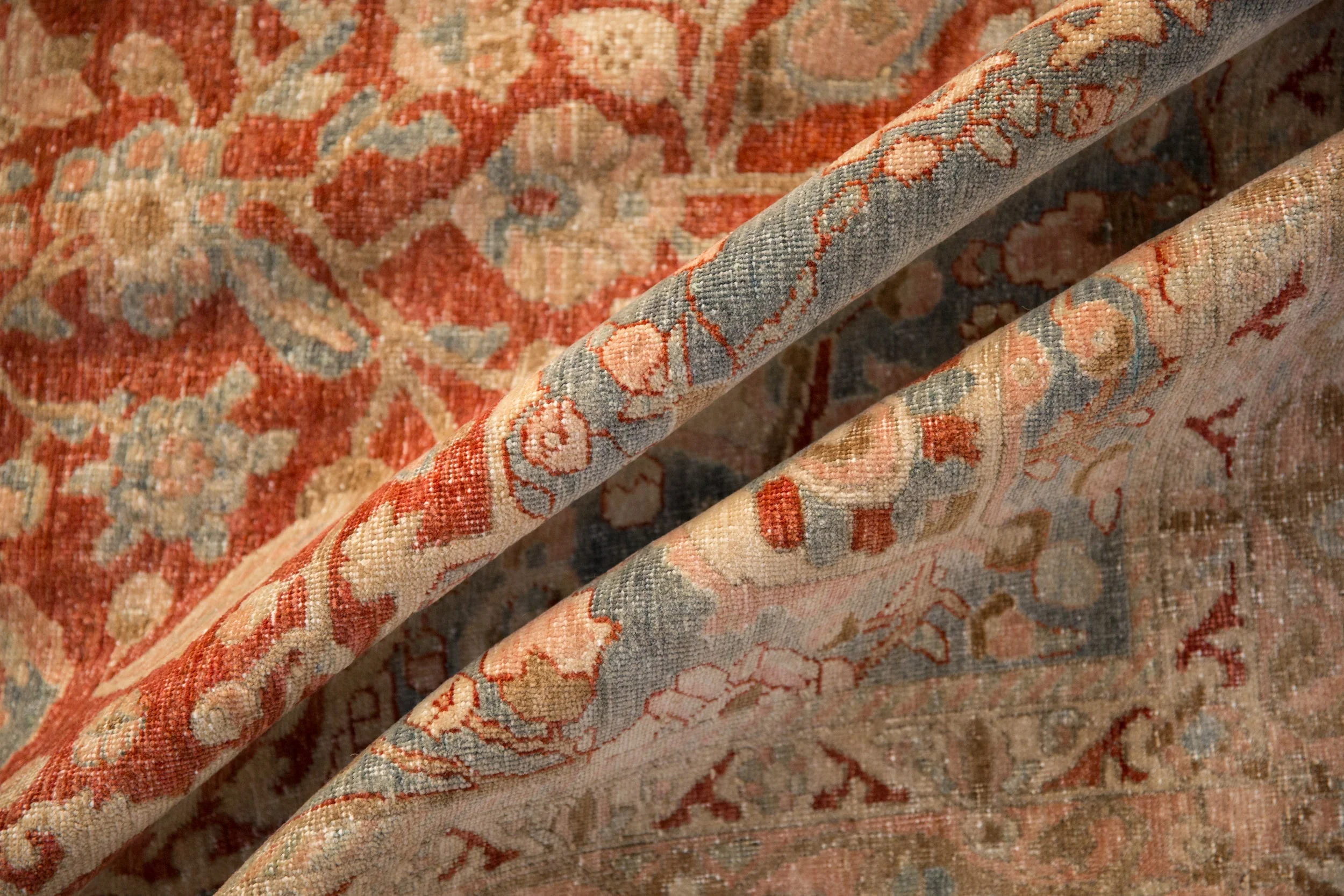 6.5x10.5 Vintage Distressed Tabriz Carpet - Image 11
