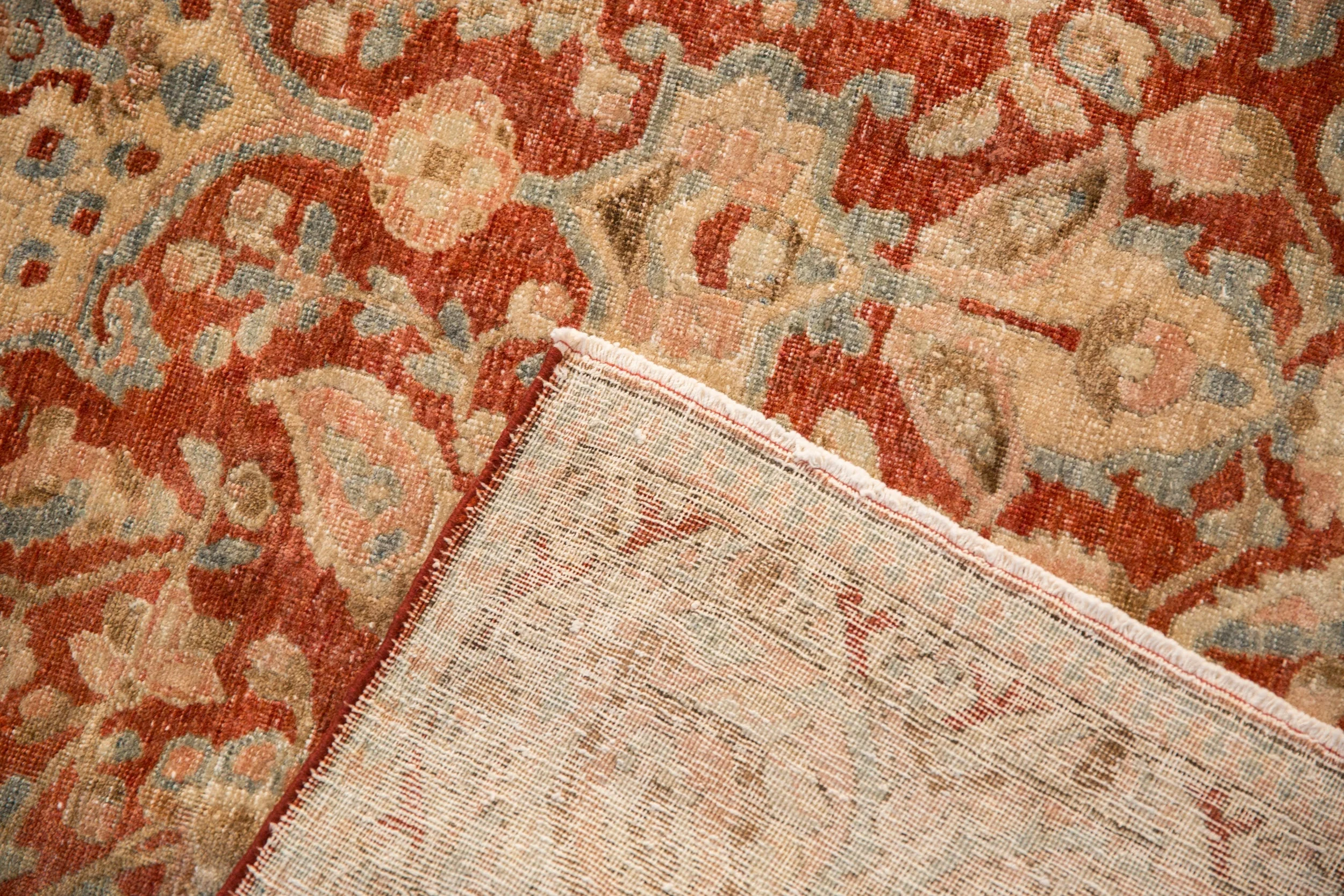 6.5x10.5 Vintage Distressed Tabriz Carpet - Image 12