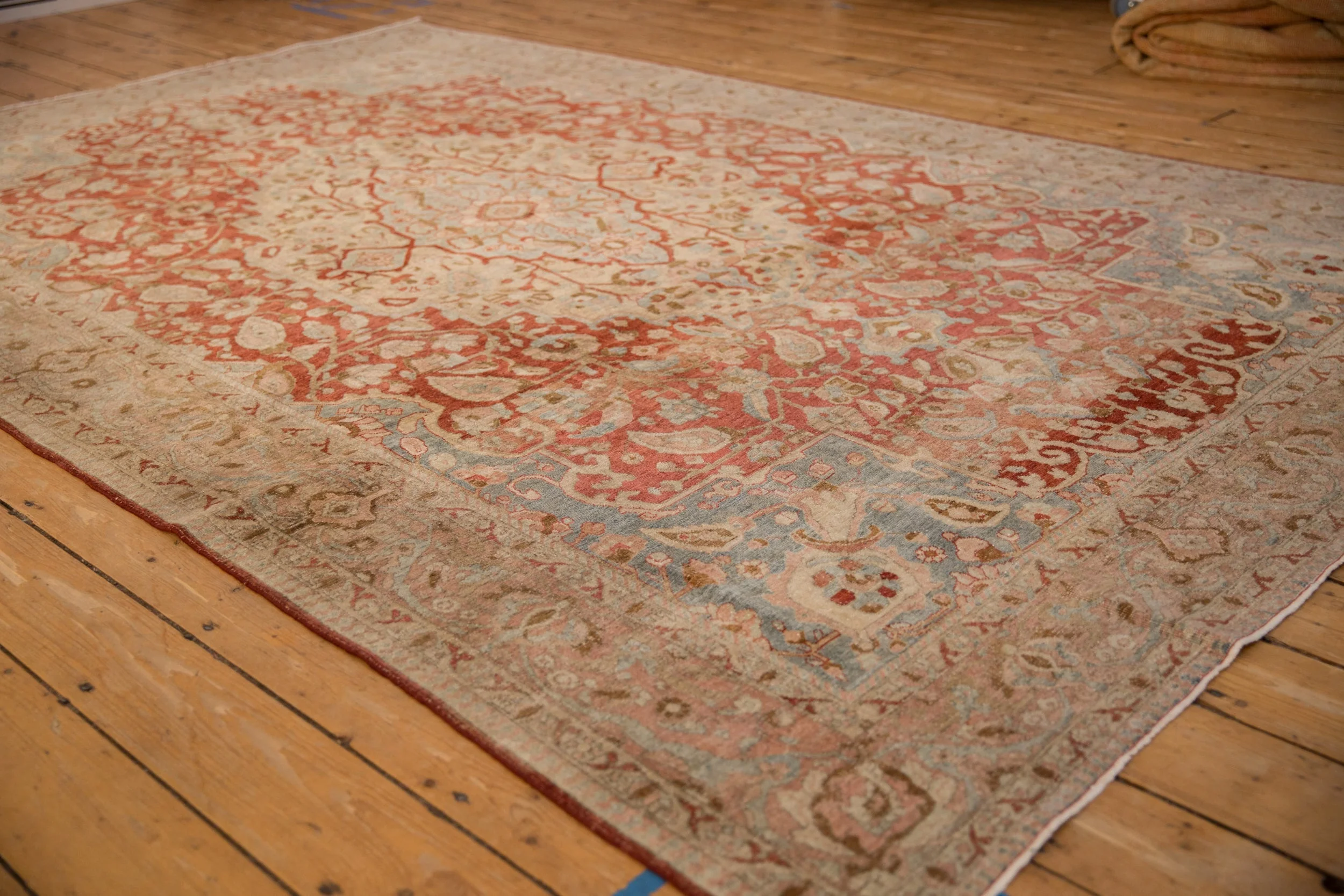 6.5x10.5 Vintage Distressed Tabriz Carpet - Image 4