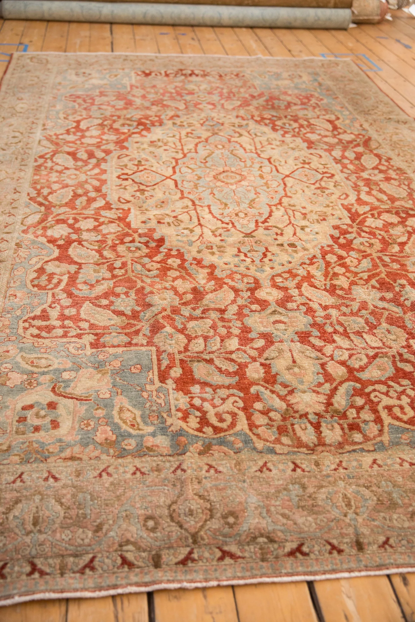 6.5x10.5 Vintage Distressed Tabriz Carpet - Image 8