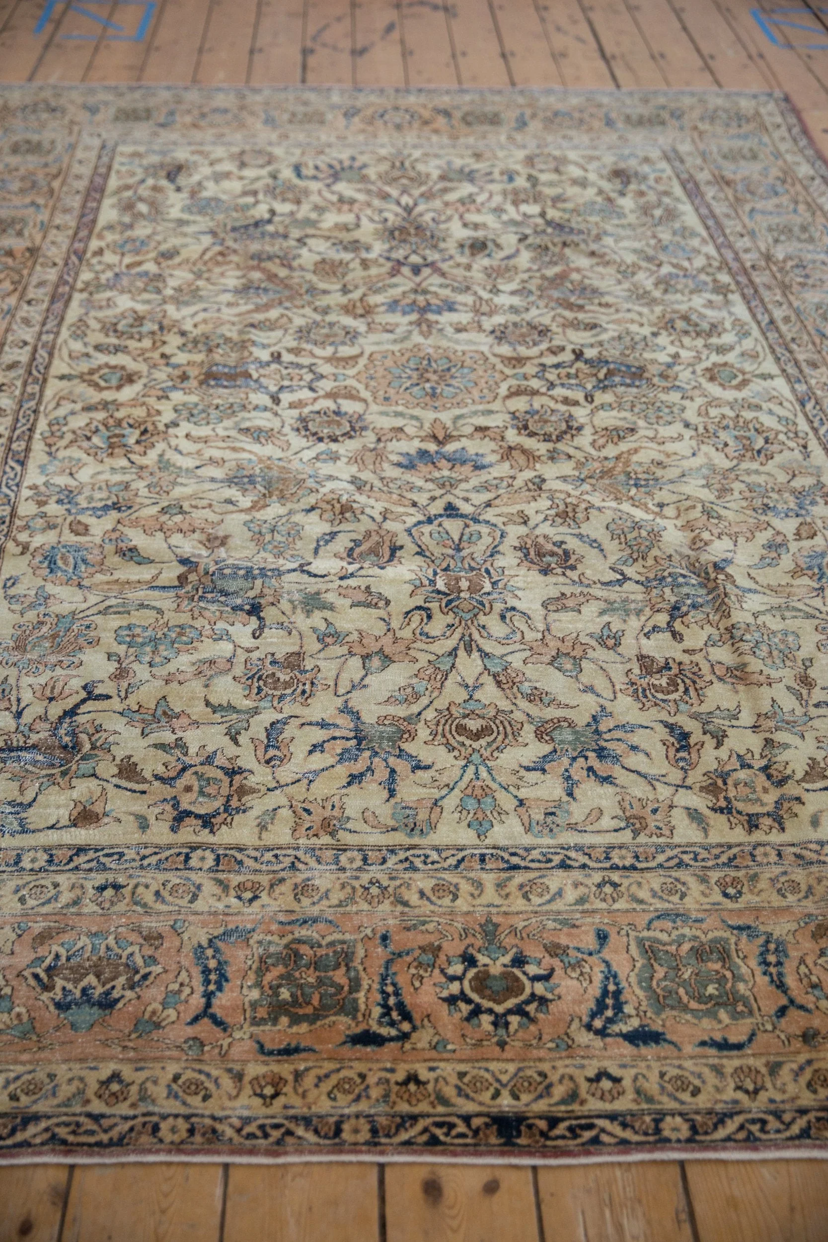 7x9.5 Vintage Distressed Isfahan Carpet - Image 7