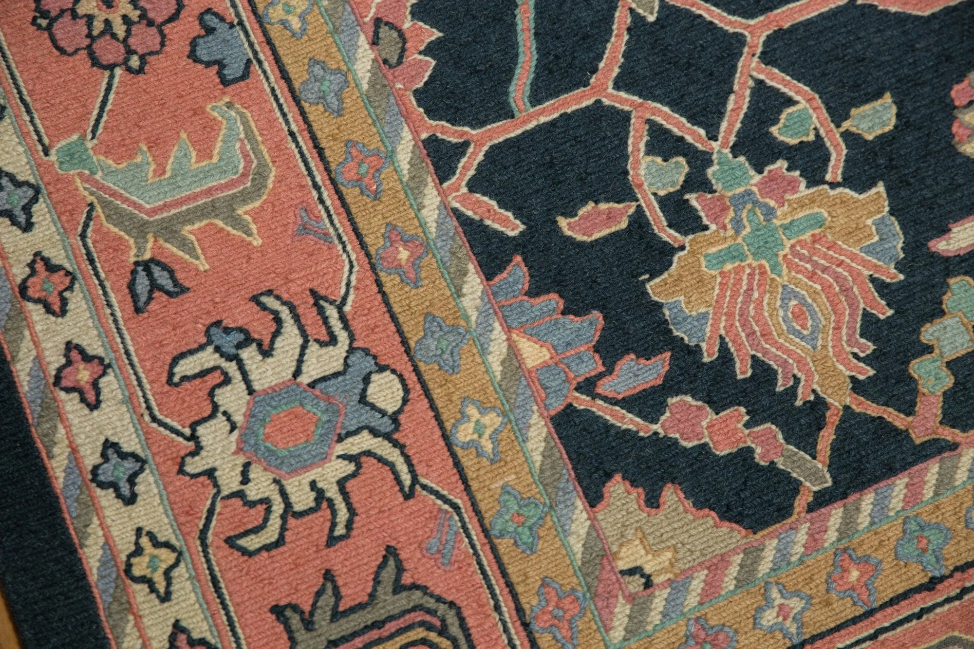 9x12 Vintage Serapi Indian Soumac Design Carpet - Image 10