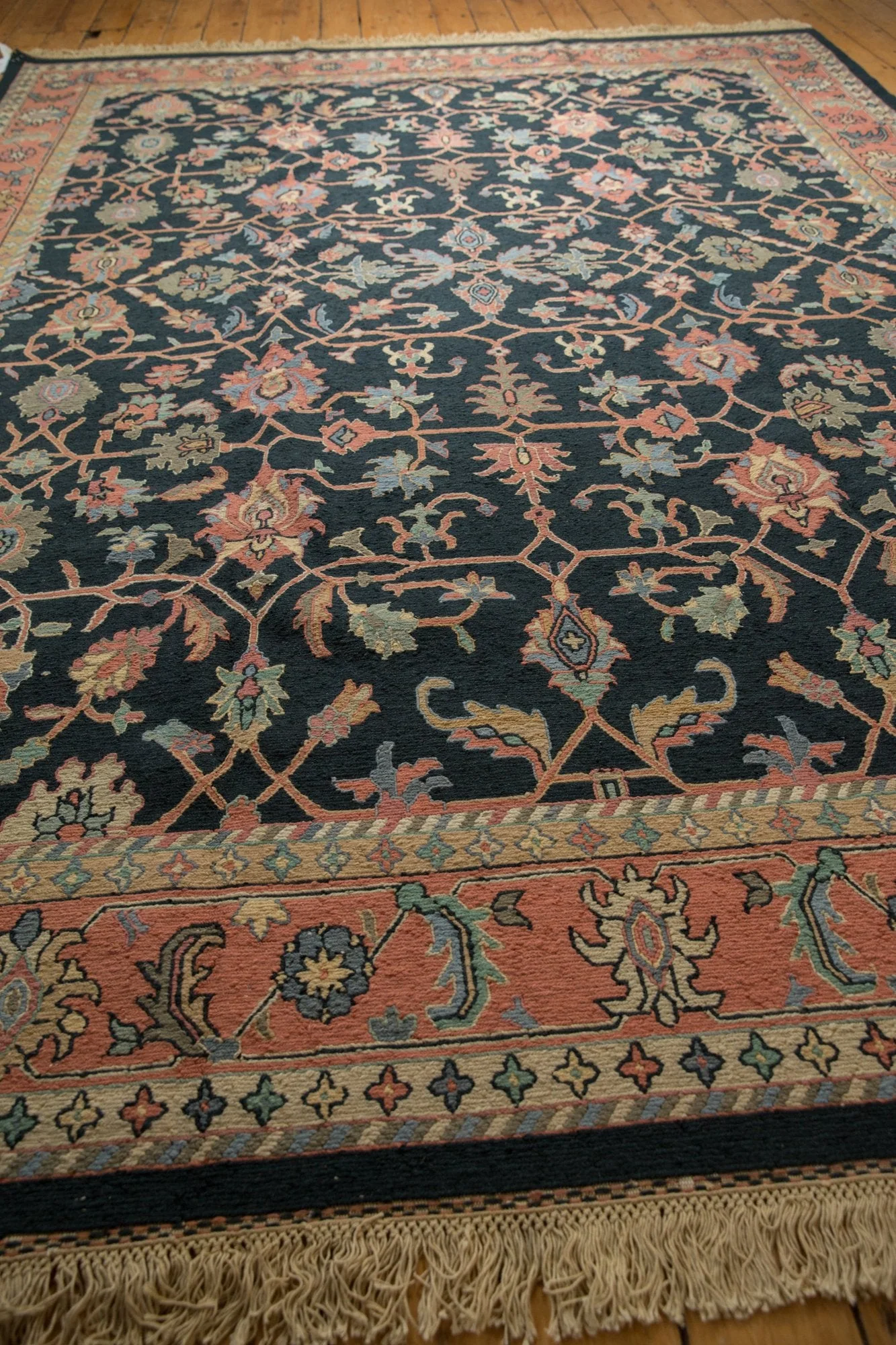 9x12 Vintage Serapi Indian Soumac Design Carpet - Image 4
