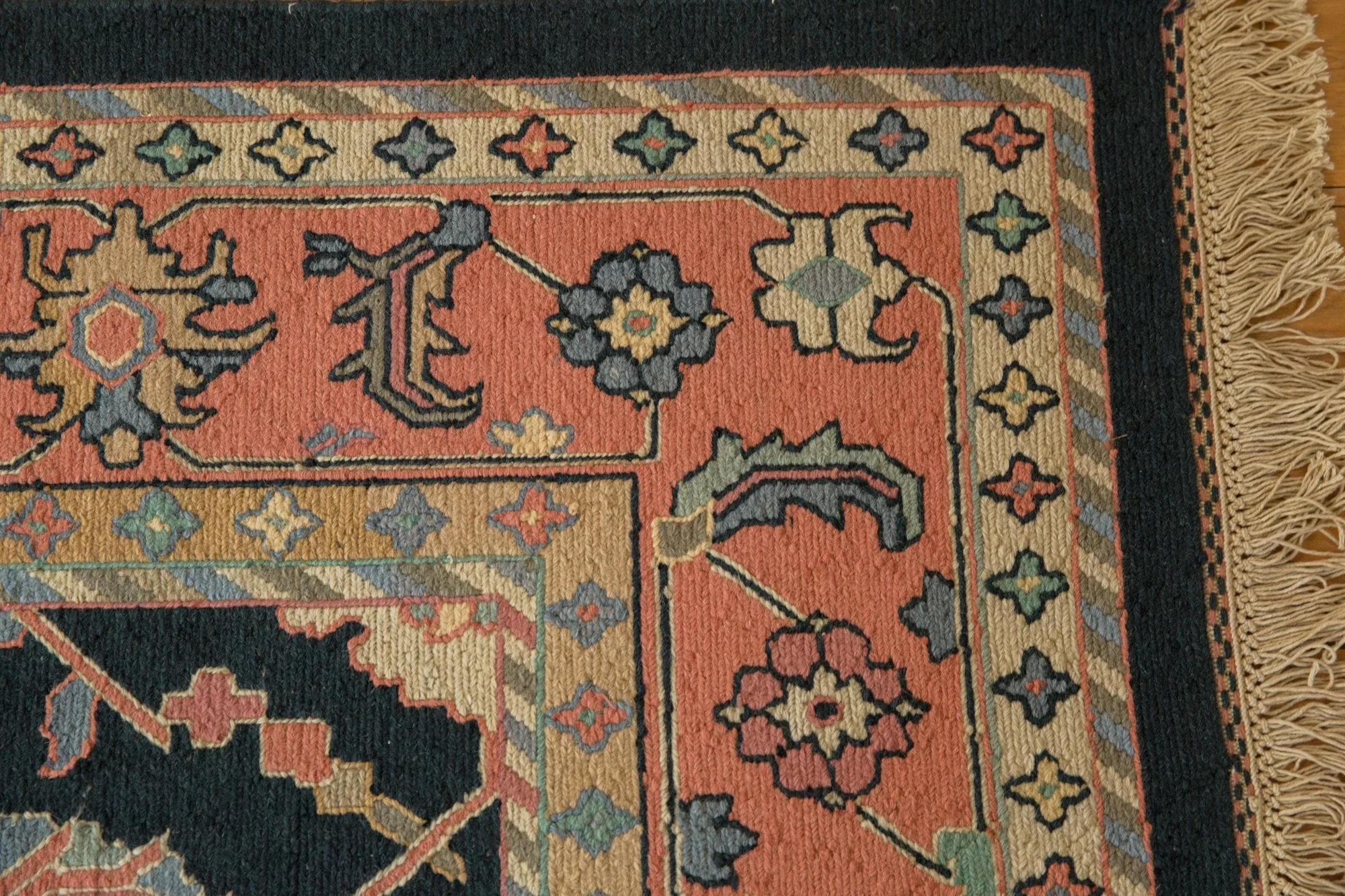 9x12 Vintage Serapi Indian Soumac Design Carpet - Image 6