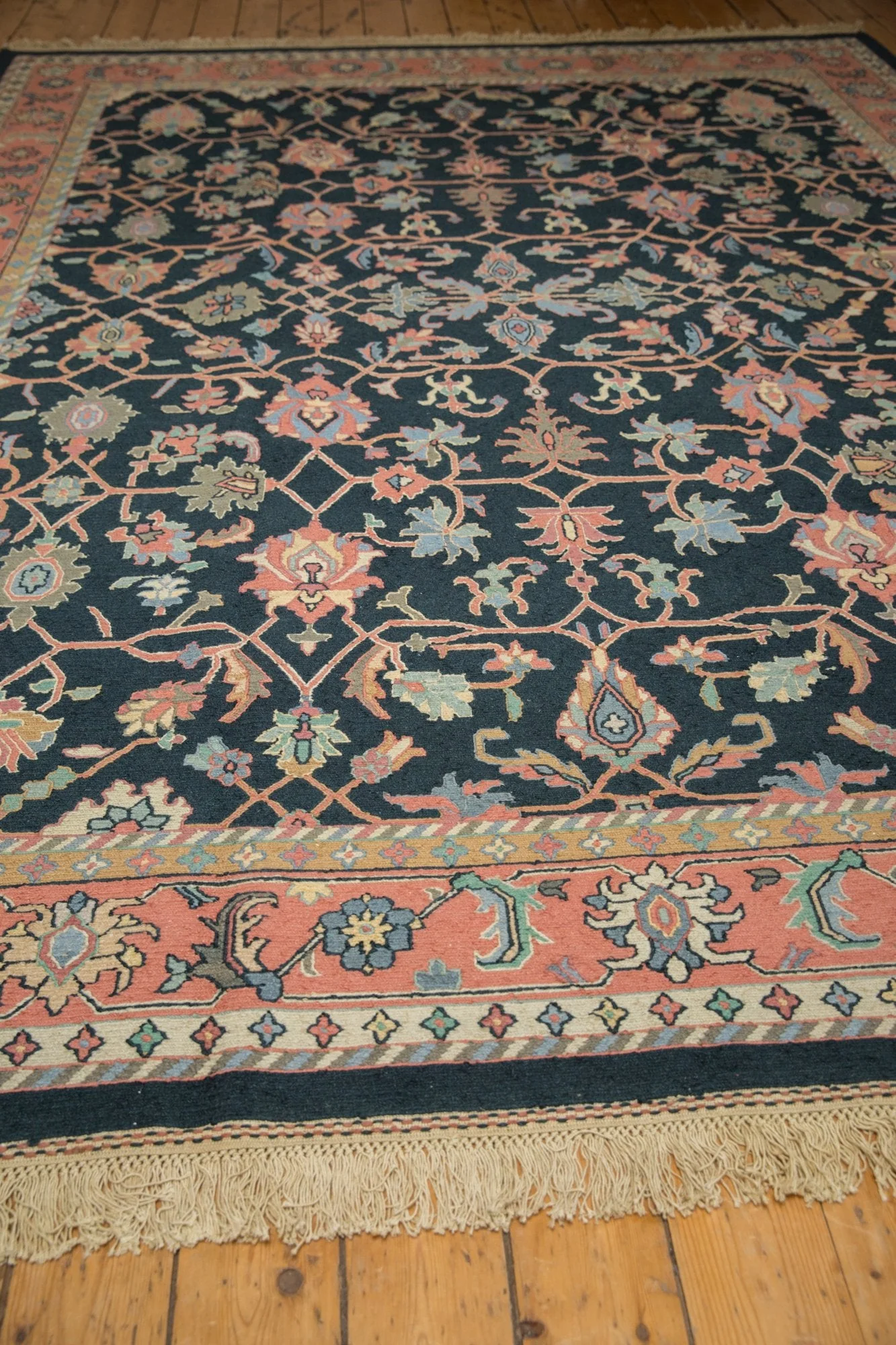 9x12 Vintage Serapi Indian Soumac Design Carpet - Image 8