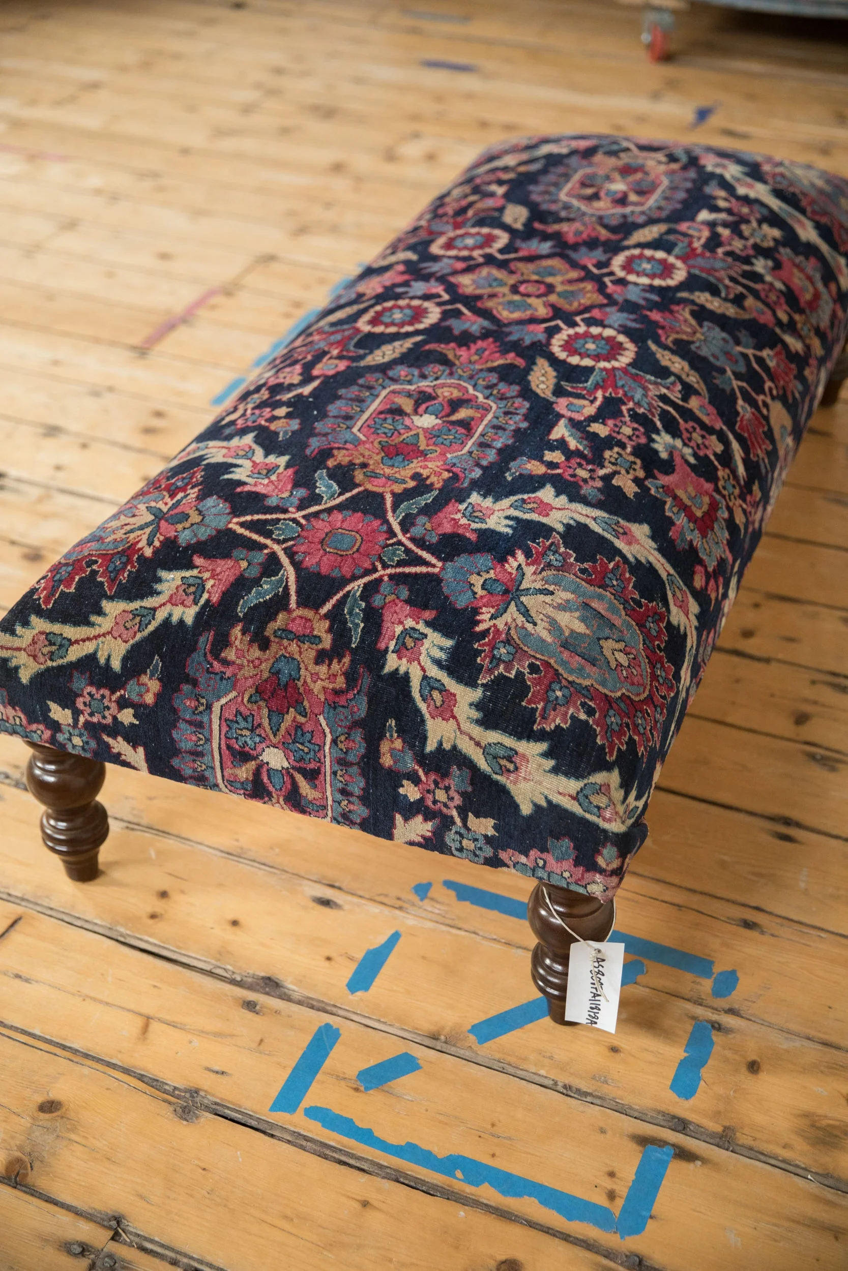 Vintage Persian Rug Ottoman Coffee Table - Image 8