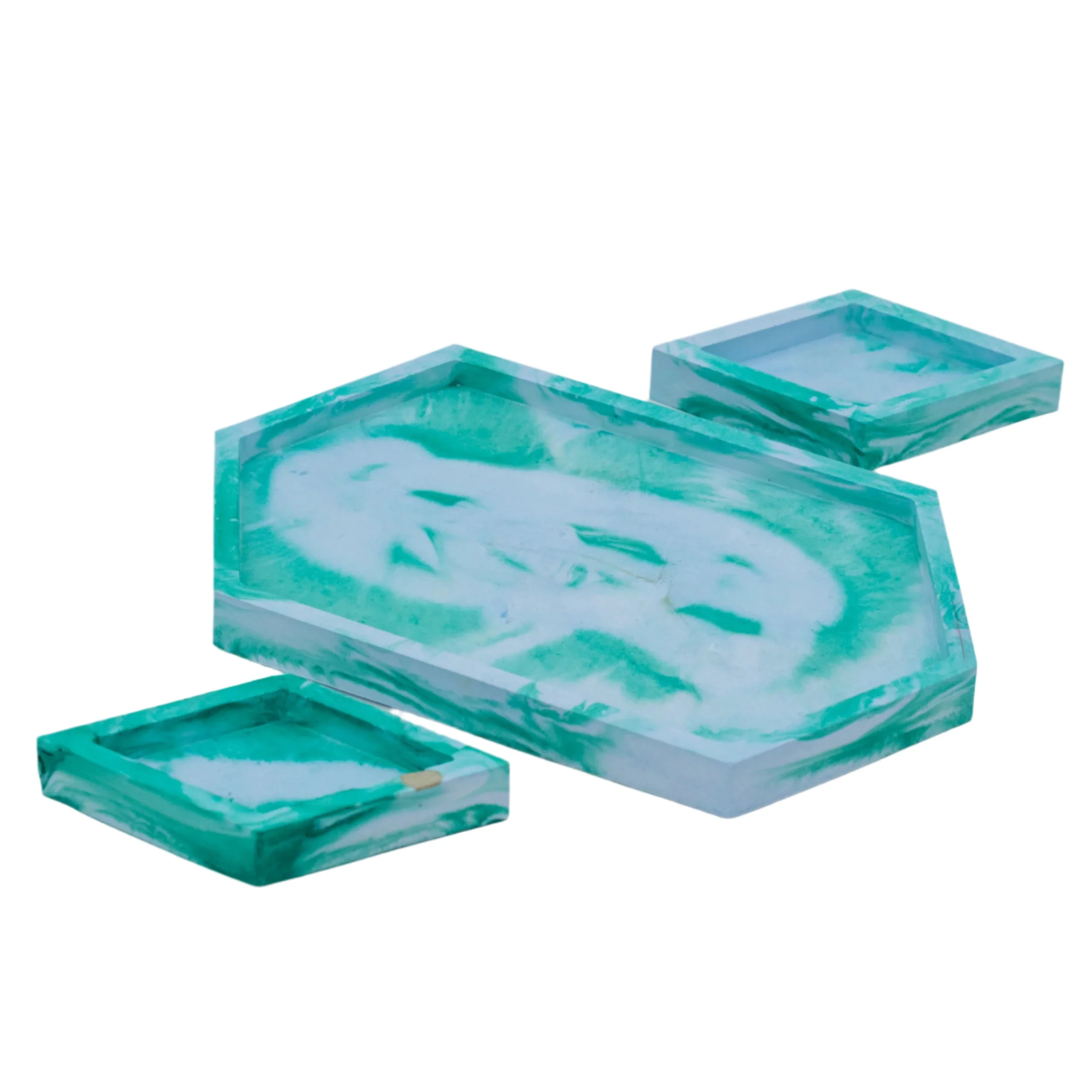 Resin-Crete Jewelry Tray Set | 6.5" x 4" Hexagon | Color Crete Creations - Image 2