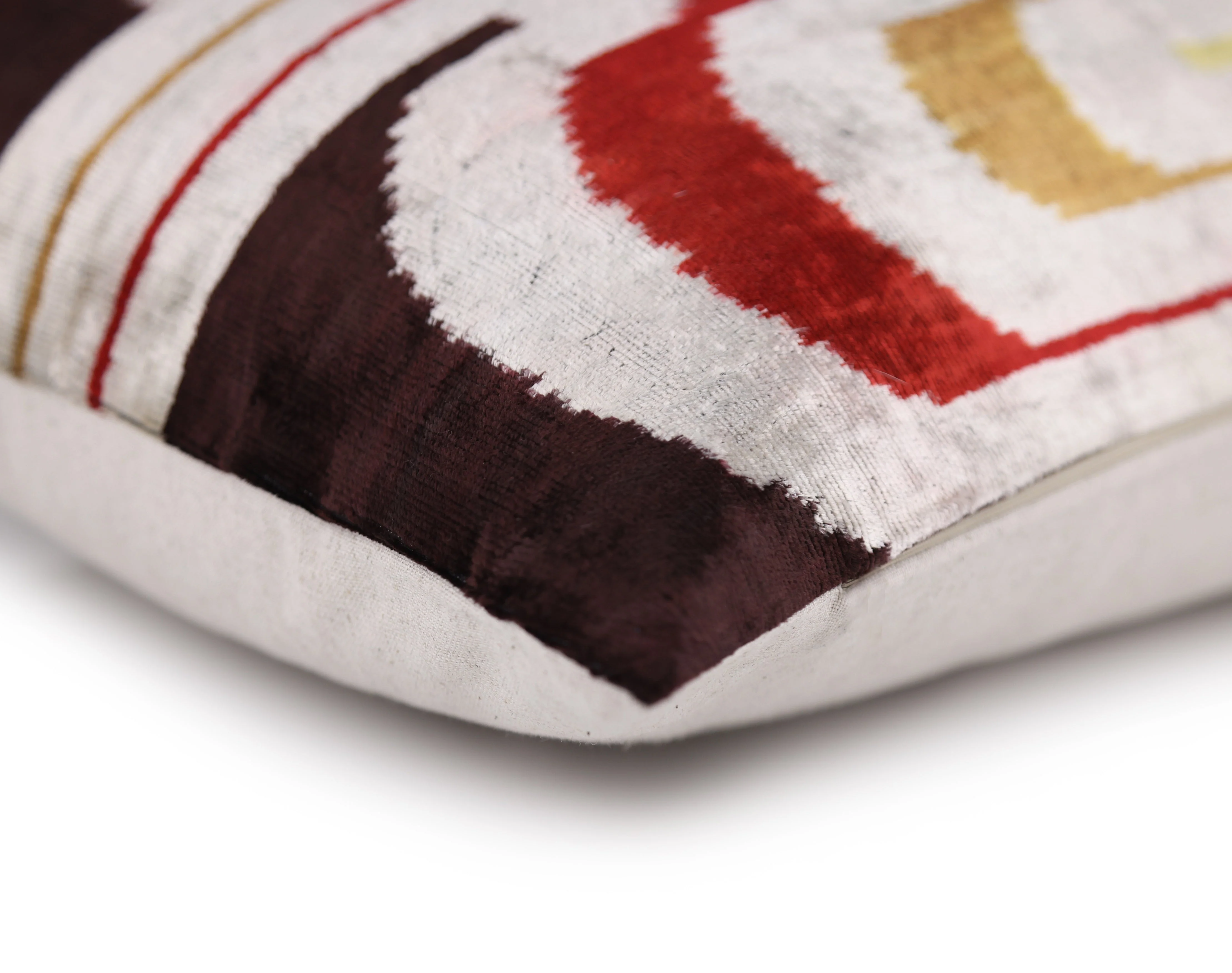 Retro Circle Silk Velvet Pillow 16x24 – Gold, Red & Maroon Luxe - Image 8