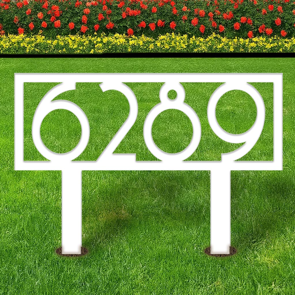 Retro Metal Address Yard Sign - Image 2