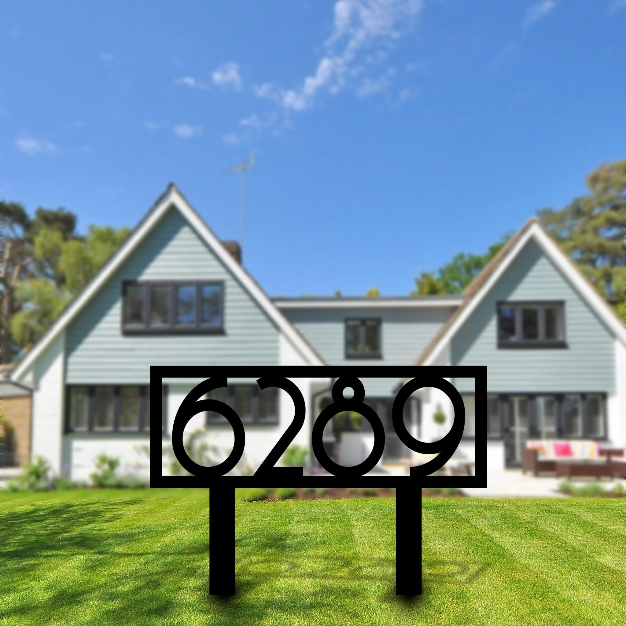 Retro Metal Address Yard Sign - Image 3