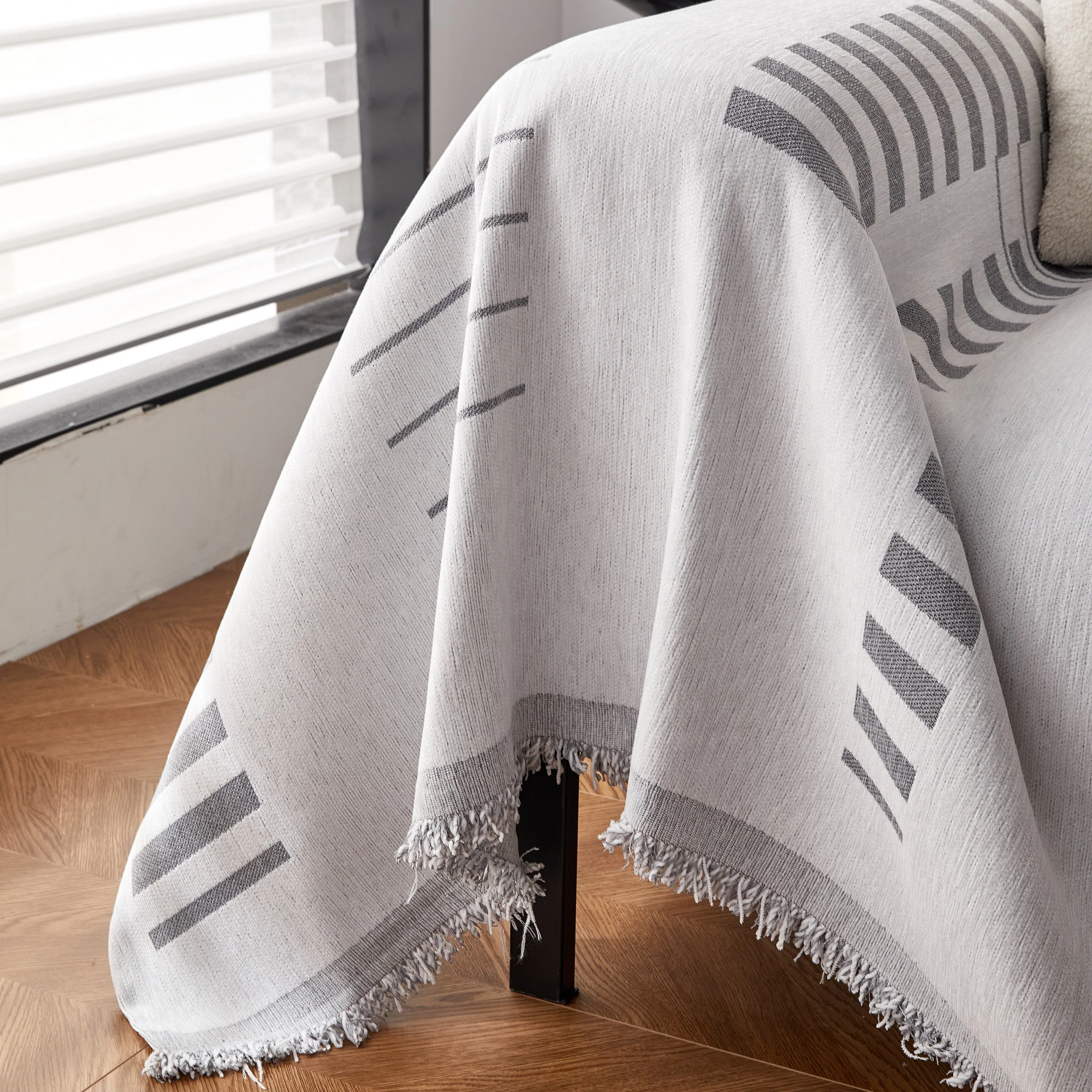 Reversible Chenille Couch Cover Blanket with Tassel Large Boho Futon Cover L Shaped Sectional Cover - Image 57