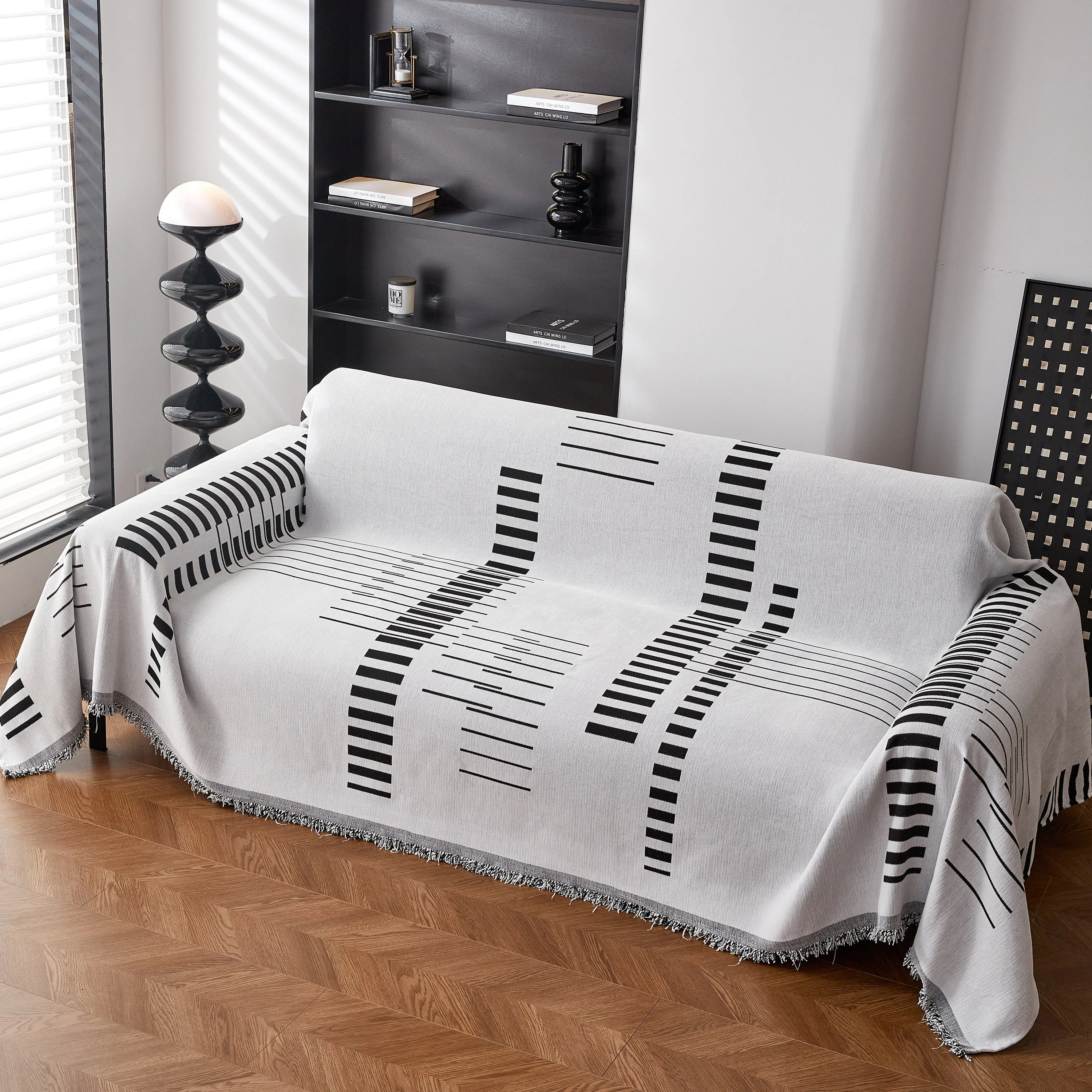 Reversible Chenille Couch Cover Blanket with Tassel Large Boho Futon Cover L Shaped Sectional Cover - Image 96