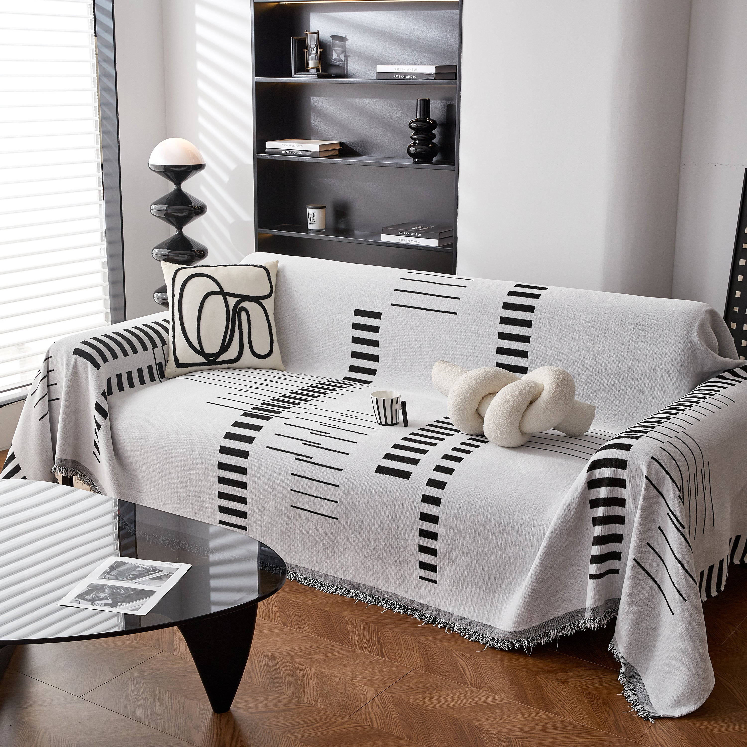 Reversible Chenille Couch Cover Blanket with Tassel Large Boho Futon Cover L Shaped Sectional Cover - Image 97
