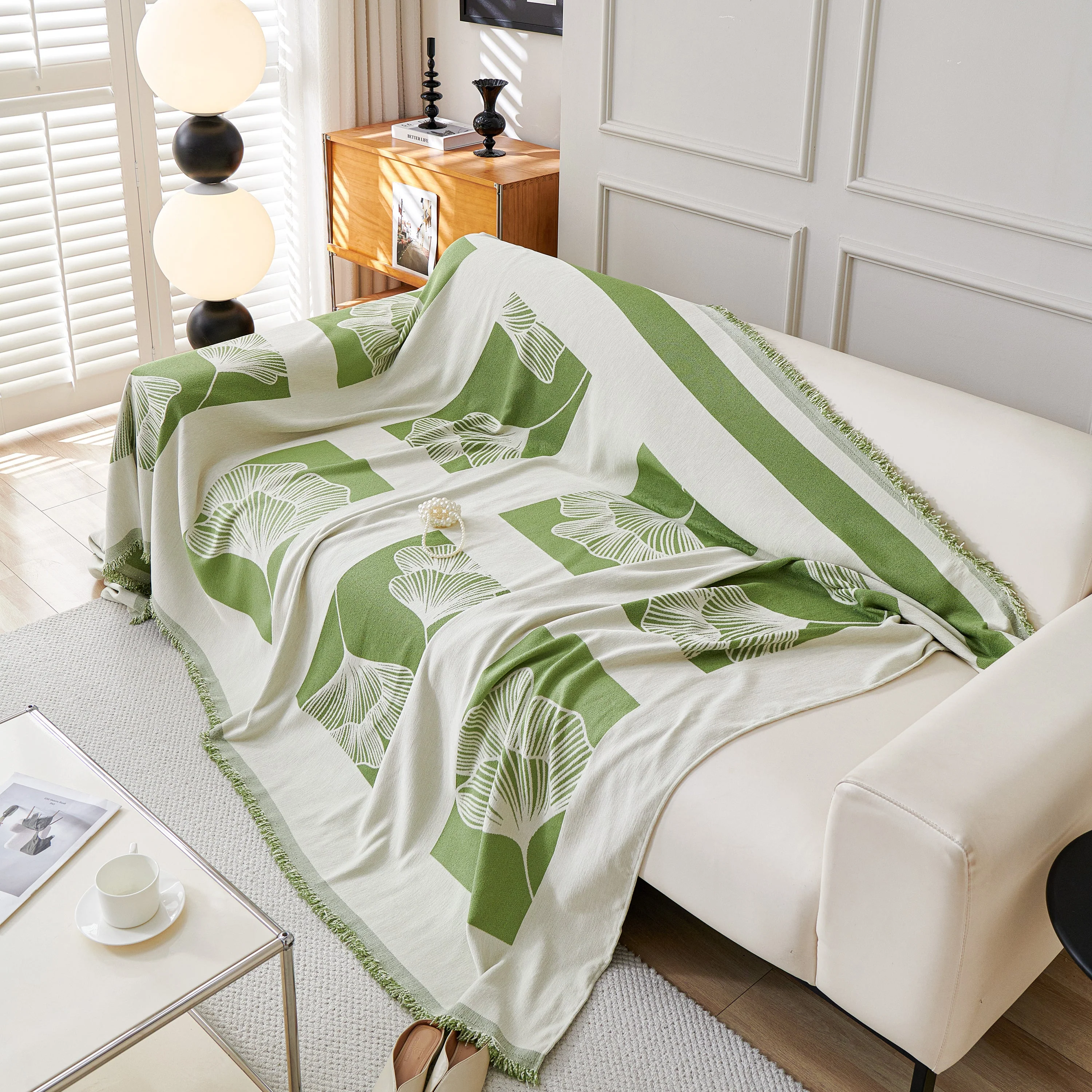 Reversible Ginkgo Leaf Furniture Slipcovers for Sofas Scratch Resistant Sectional Sofa Throw Covers - Image 10